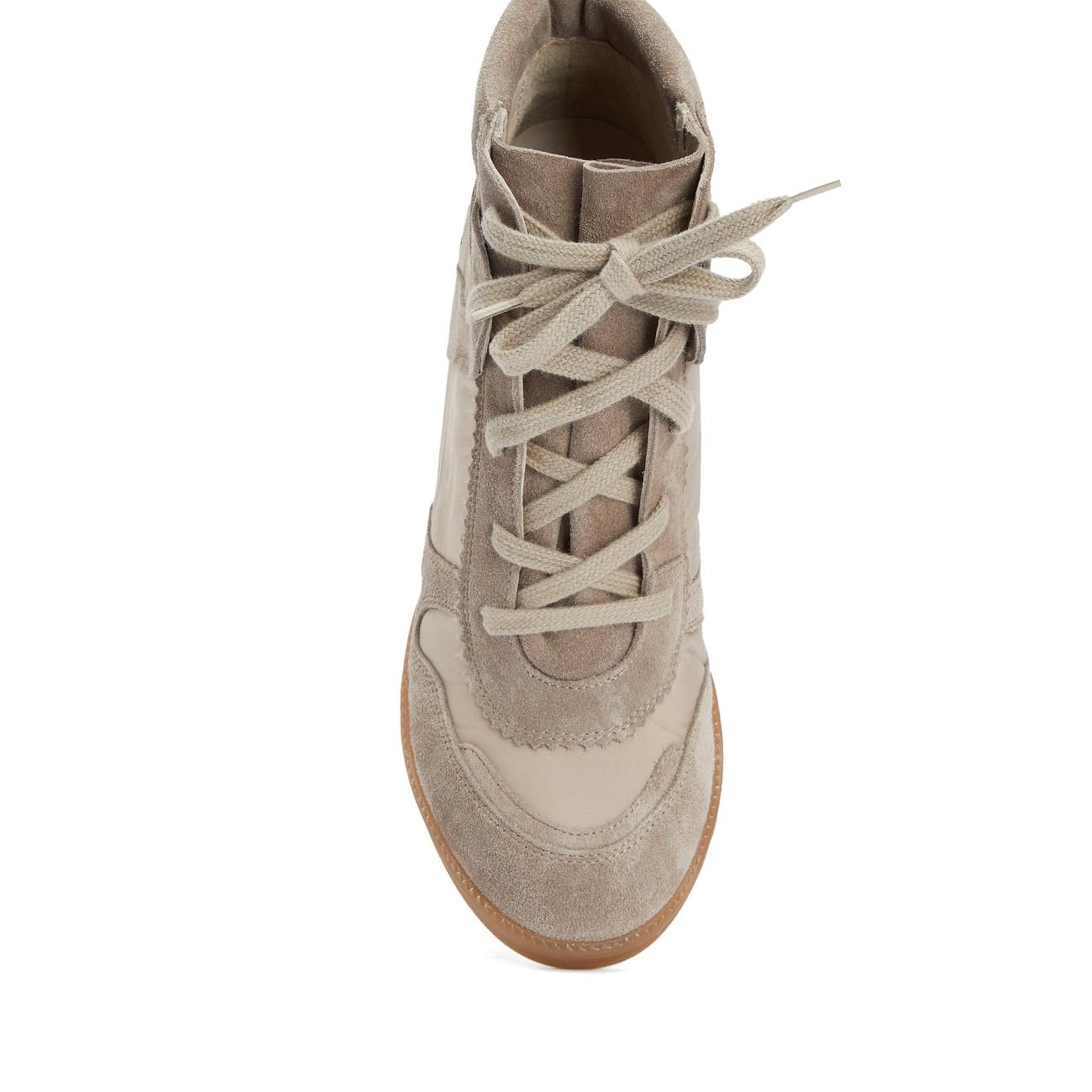Divarese Kadın Bej Gizli Ökçeli Deri Sneaker