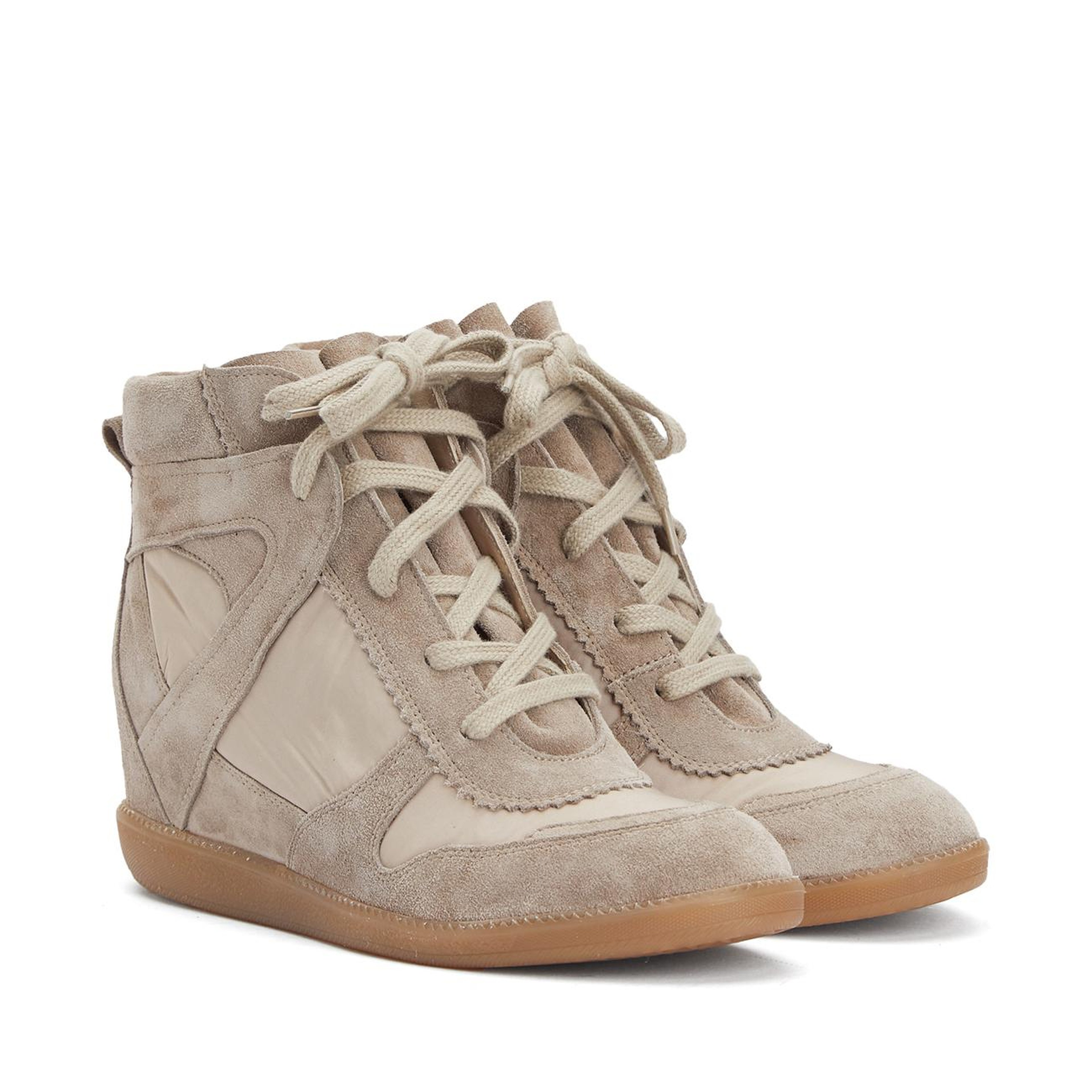 Divarese Kadın Bej Gizli Ökçeli Deri Sneaker