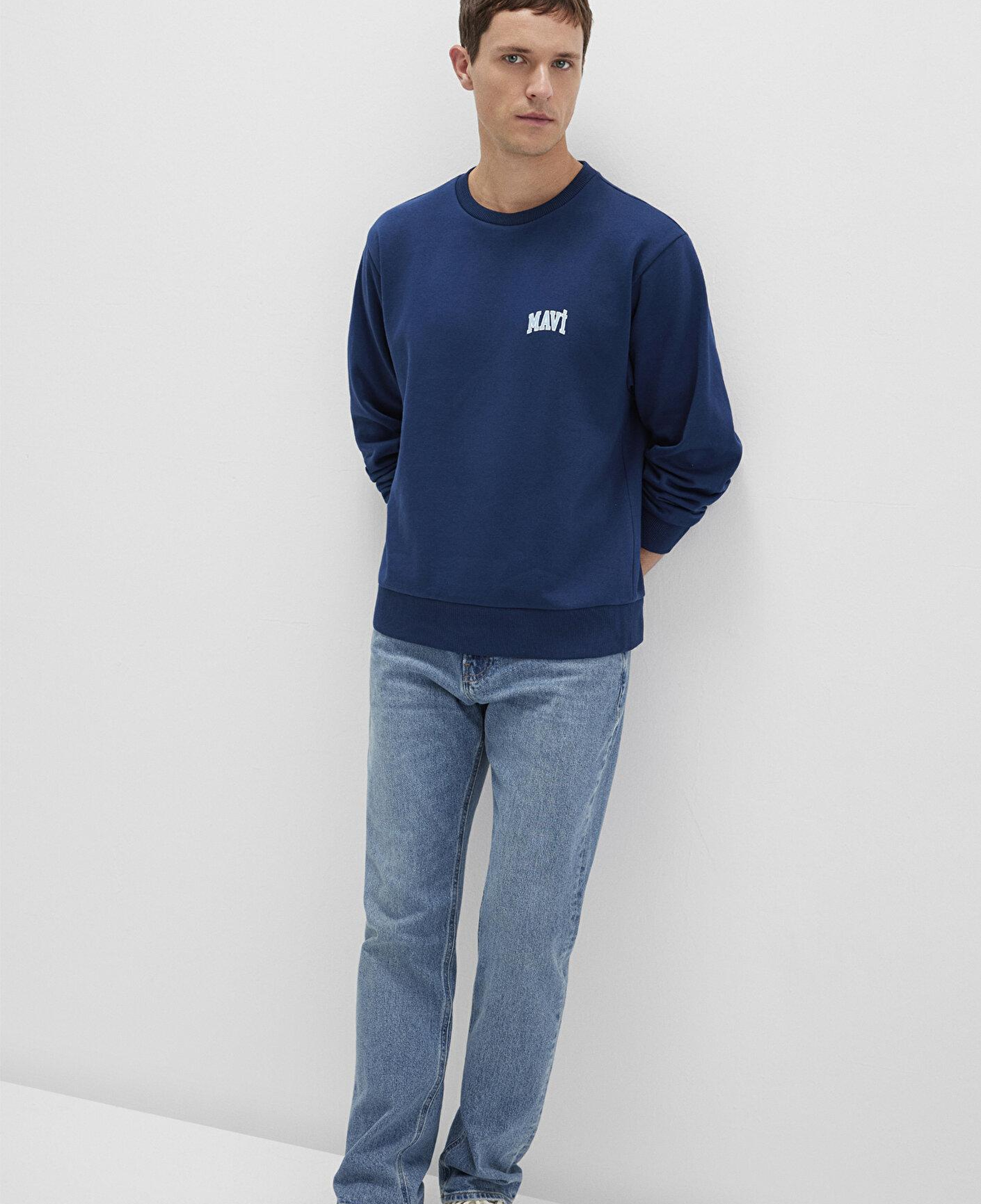 Mavi Mavi Logo Baskılı Mavi Sweatshirt 0611716-89353