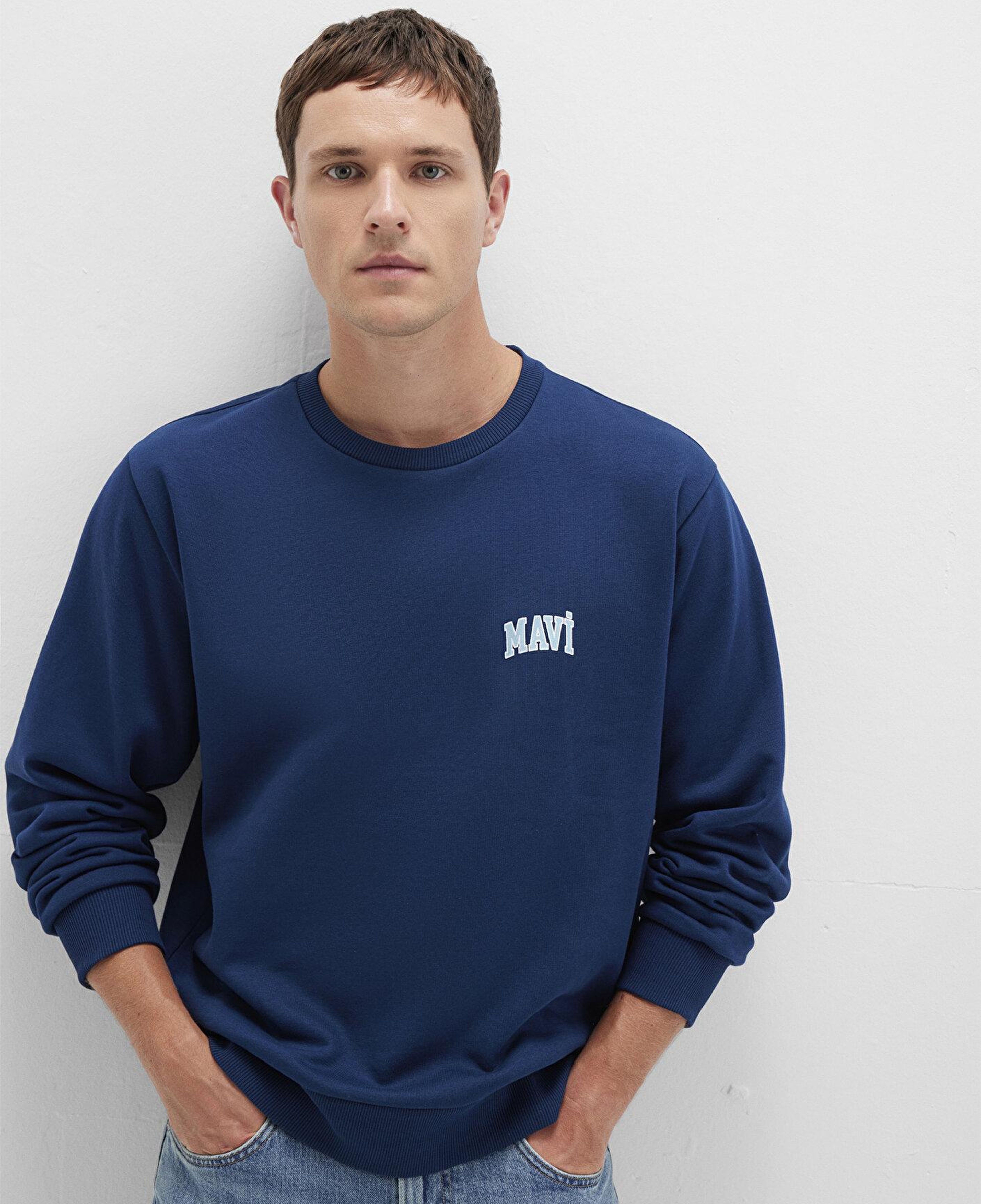 Mavi Mavi Logo Baskılı Mavi Sweatshirt 0611716-89353