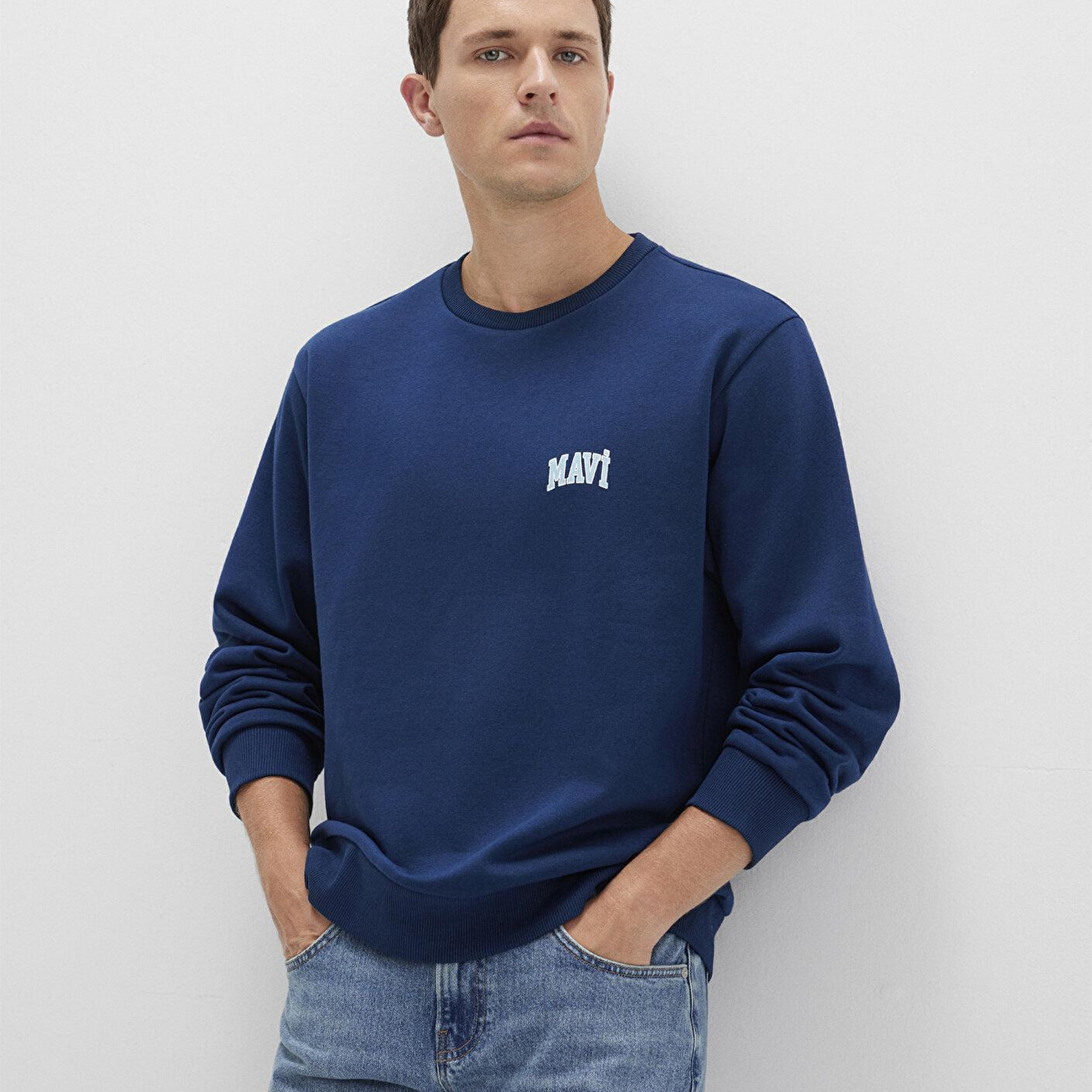 Mavi Mavi Logo Baskılı Mavi Sweatshirt 0611716-89353