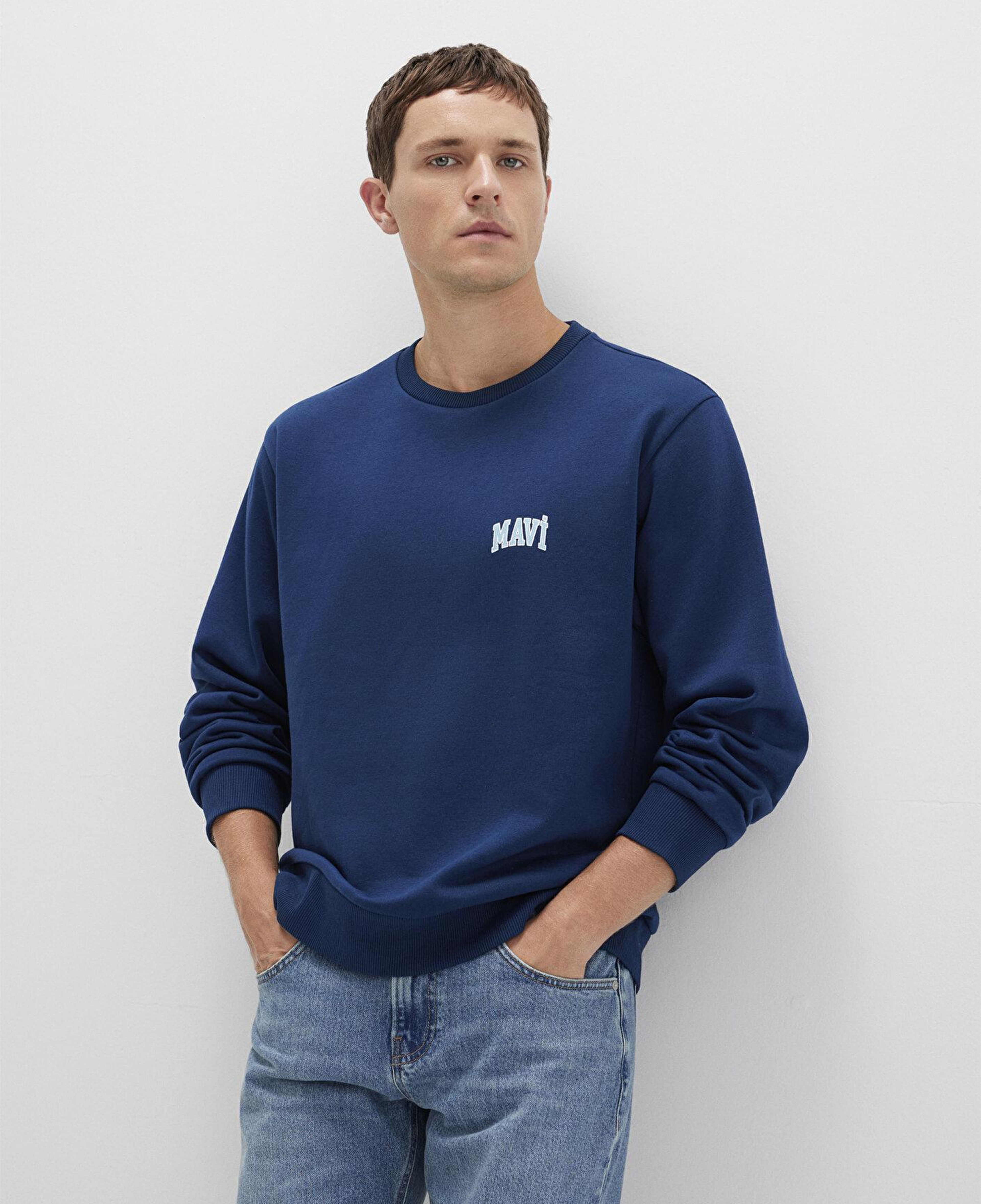 Mavi Mavi Logo Baskılı Mavi Sweatshirt 0611716-89353