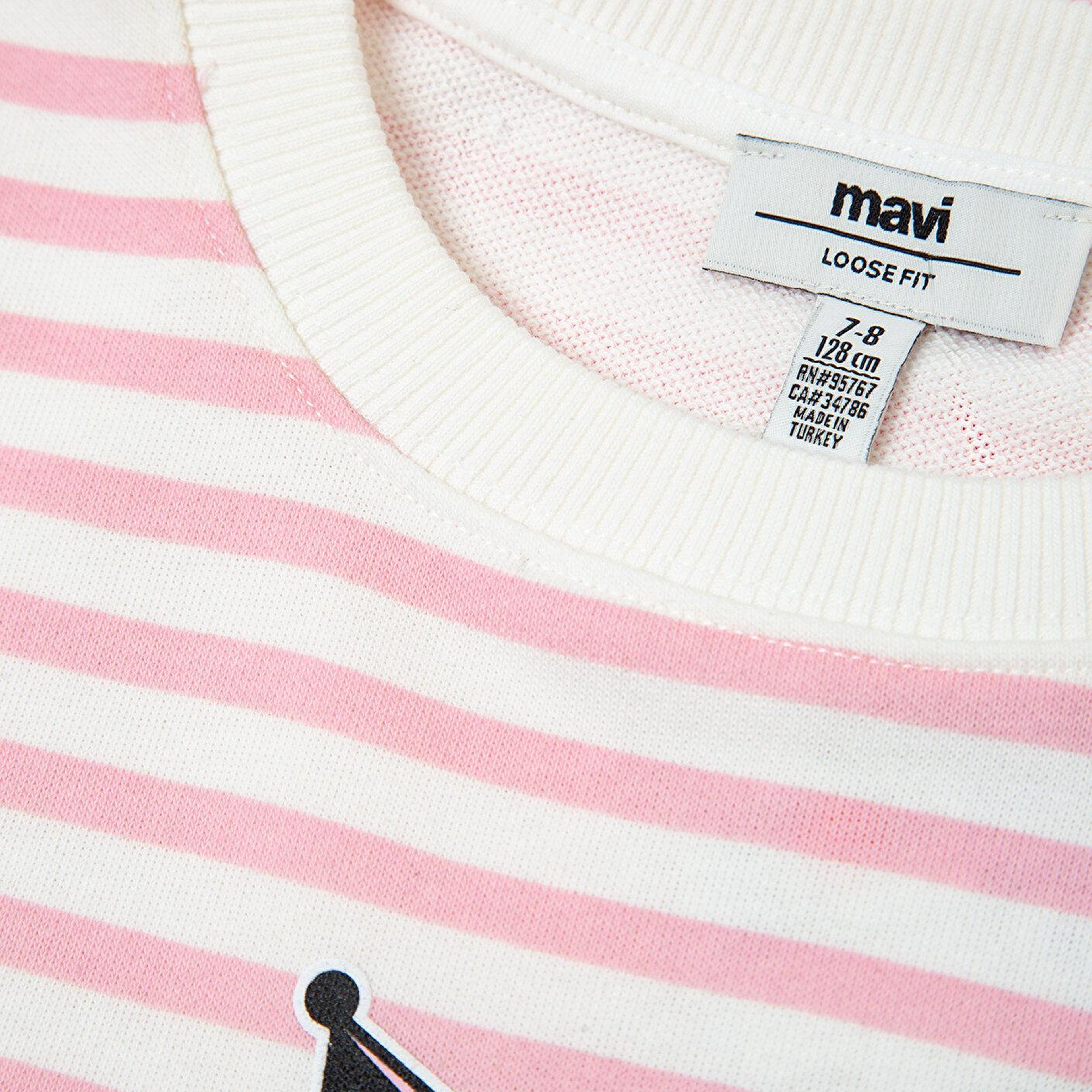 Mavi Kuromi Baskılı Çizgili Sweatshirt 7S10201-91630