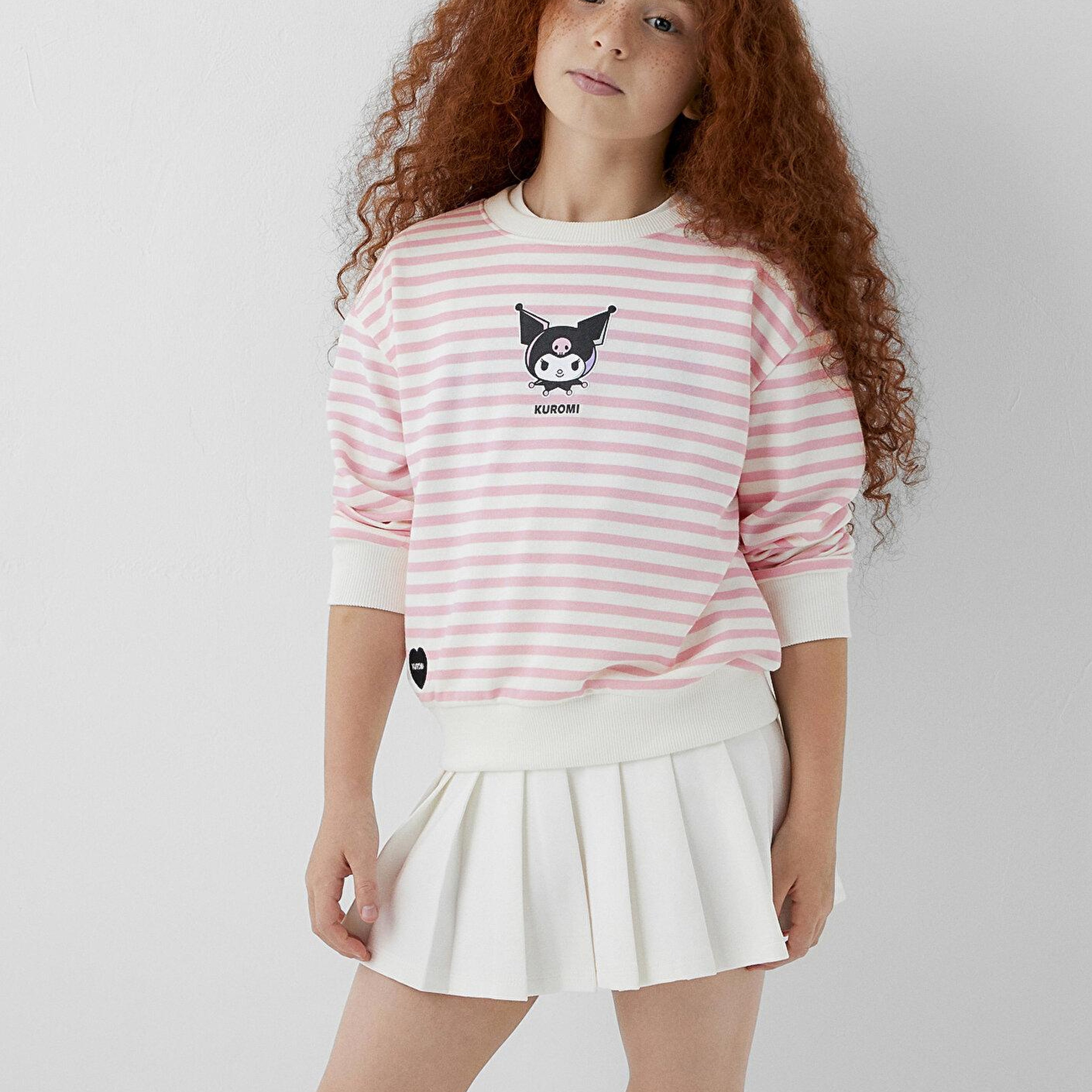 Mavi Kuromi Baskılı Çizgili Sweatshirt 7S10201-91630