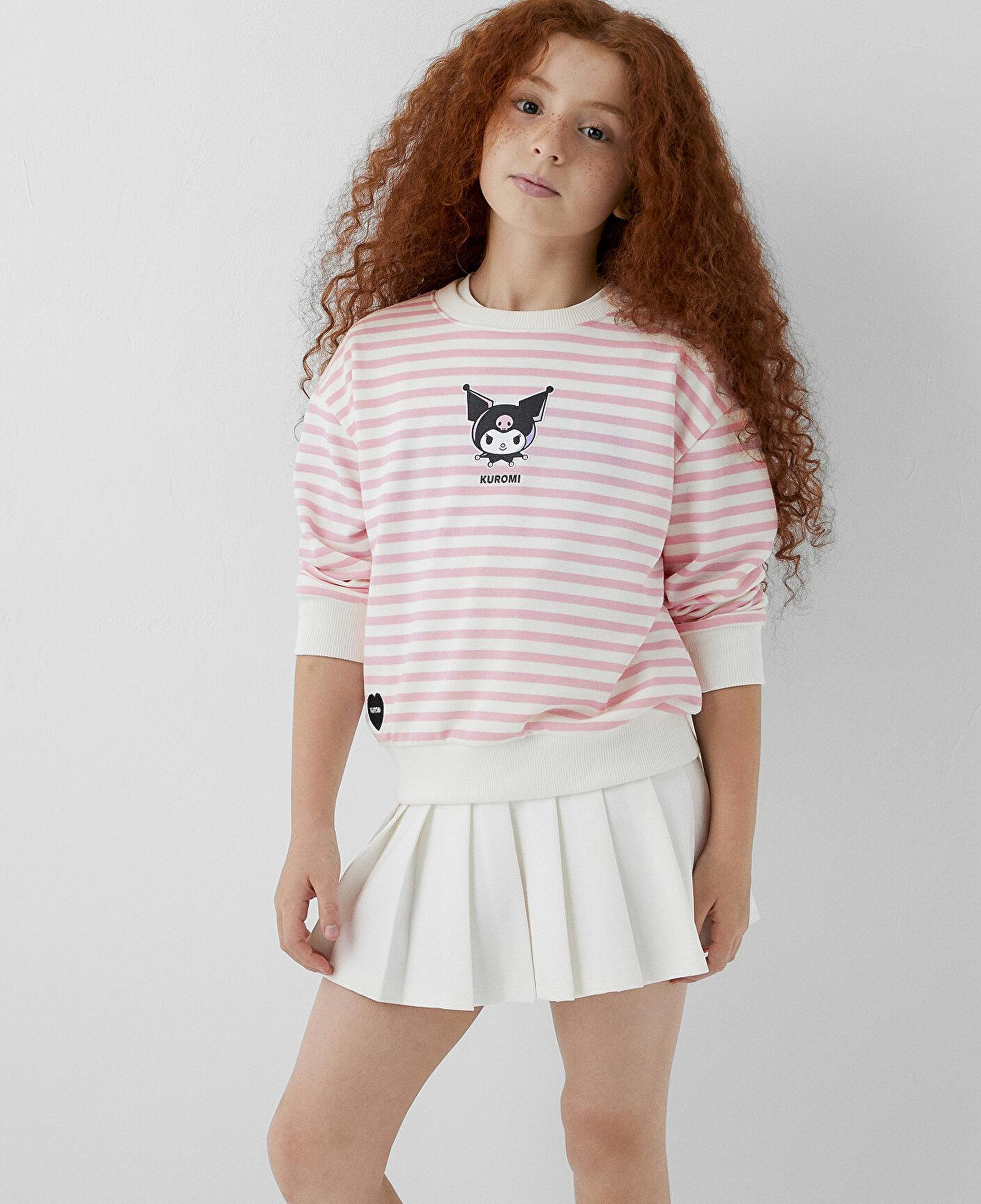 Mavi Kuromi Baskılı Çizgili Sweatshirt 7S10201-91630