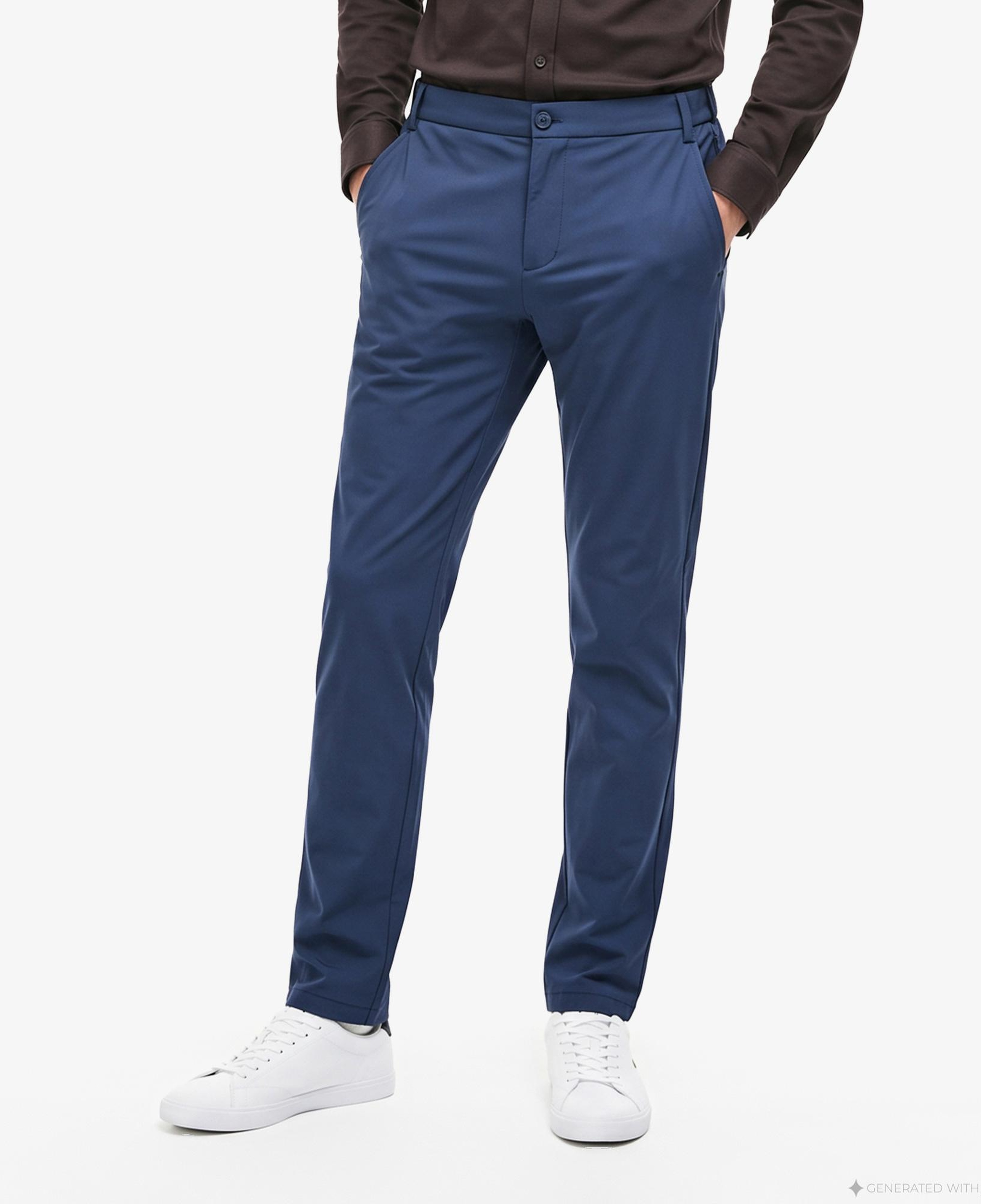 Erkek Tapered Fit Lacivert Chino Pantolon