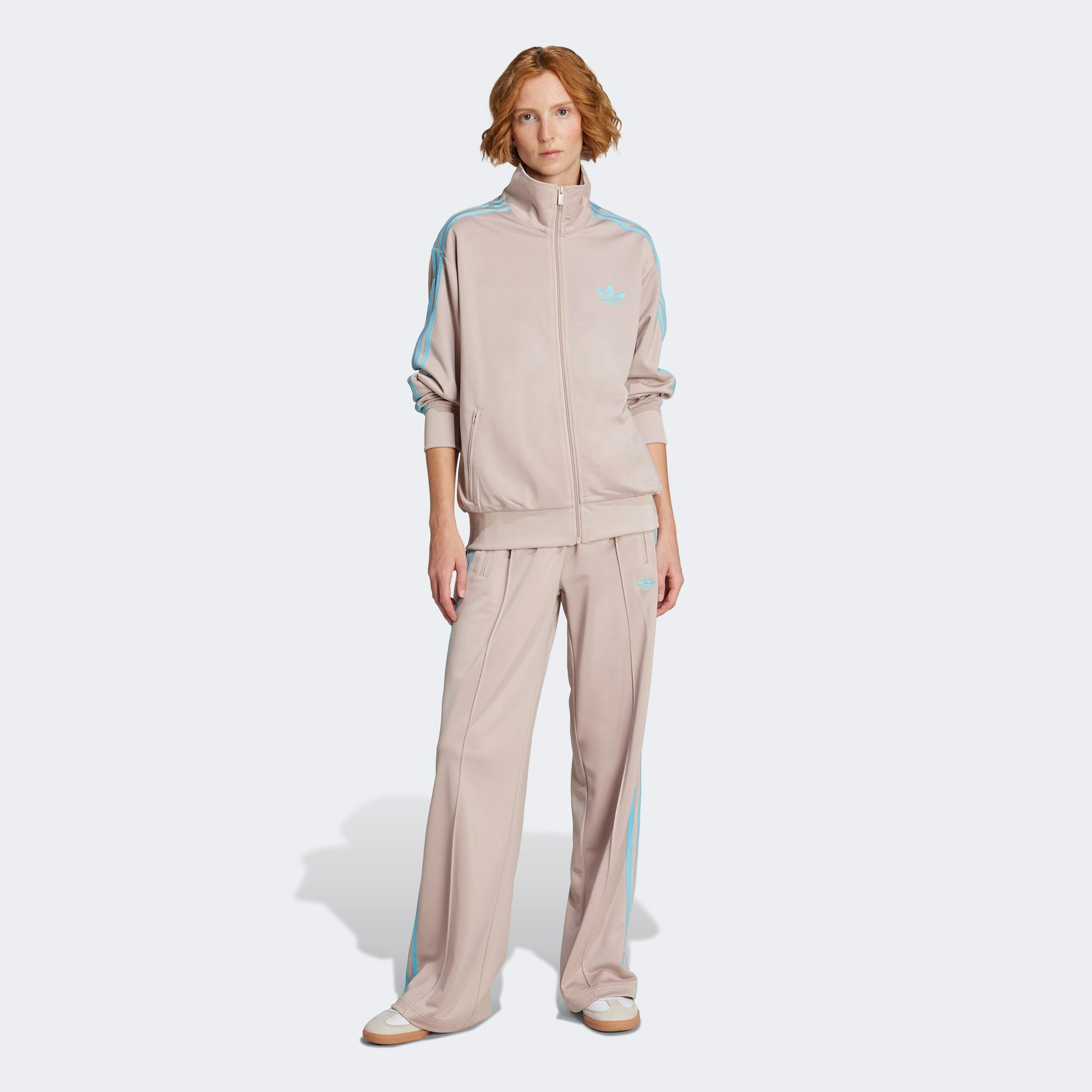 adidas Adicolor Classic Firebird Loose Kadın Fermuarlı Krem Hırka