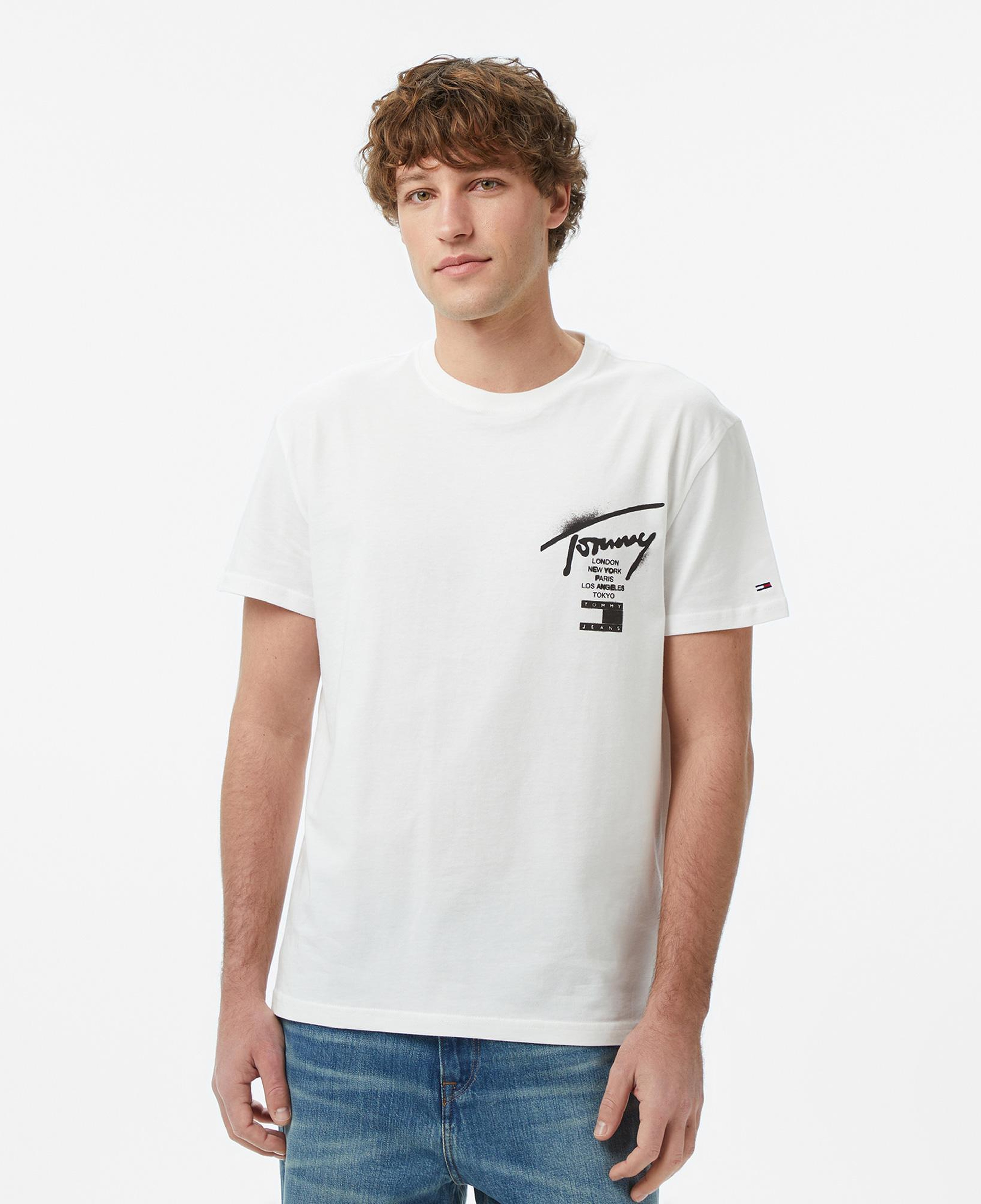 Tommy Hilfiger Regular City Sign Erkek Beyaz T-Shirt