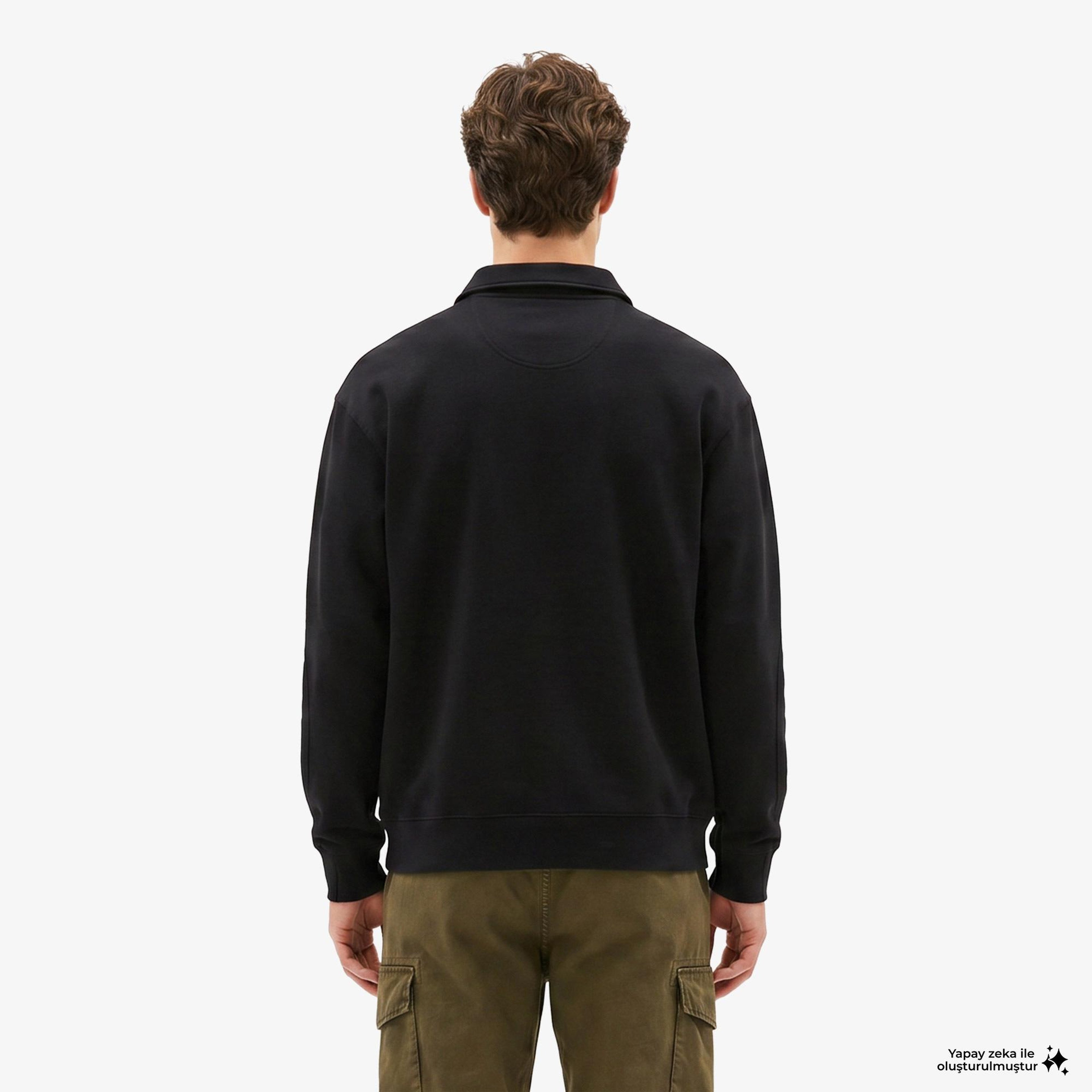 Huf Big Block 1/4 French Terry Zip Erkek Siyah Ceket