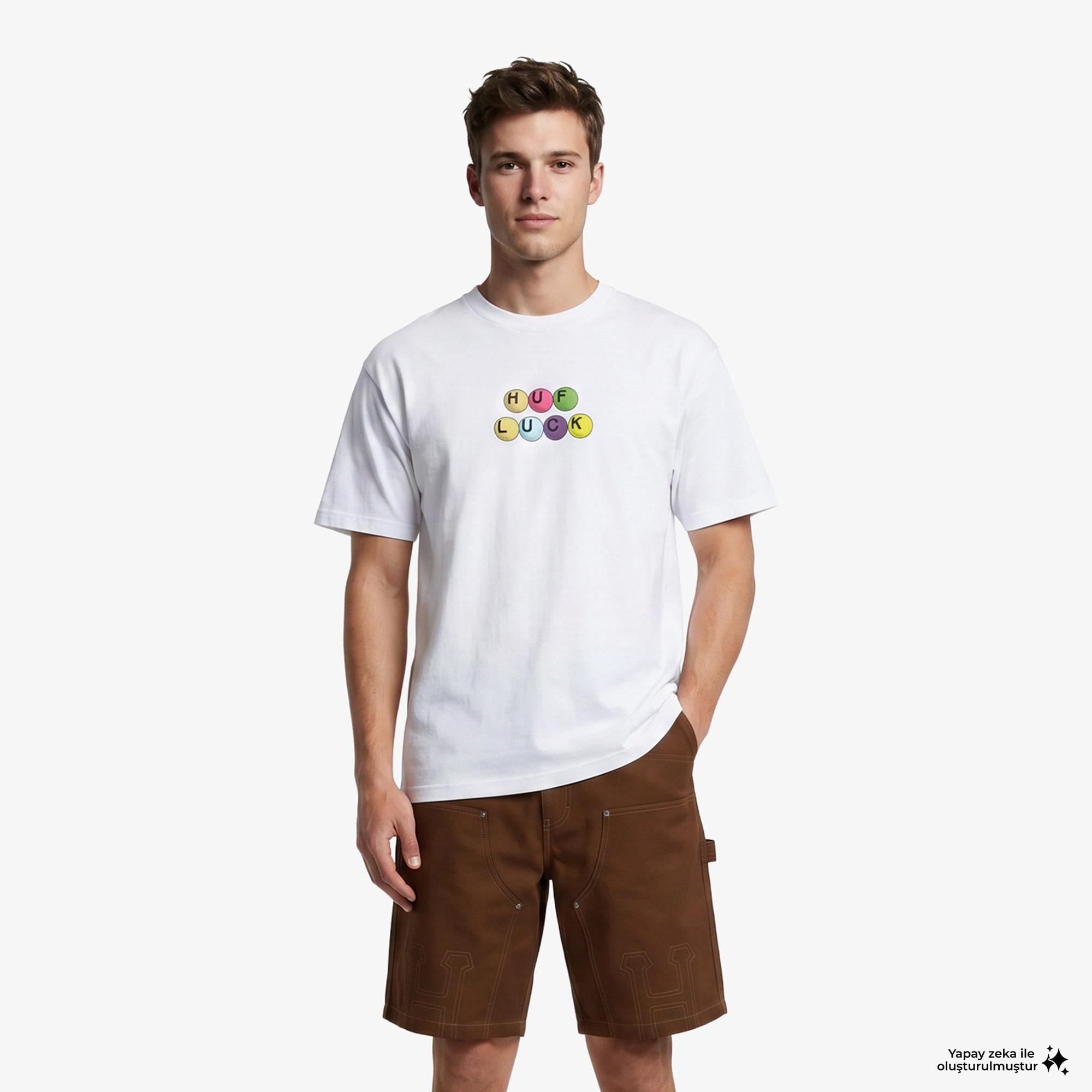 Huf Lucky Erkek Beyaz T-Shirt