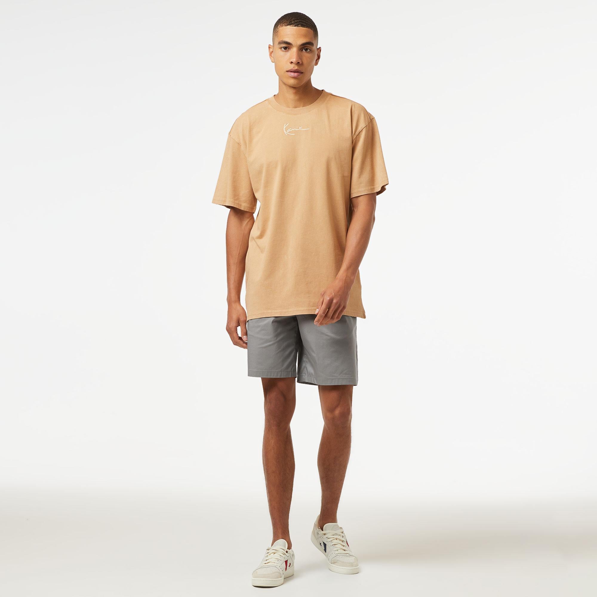 Karl Kani Small Sign. Distressed Heavy Jersey Erkek Krem T-Shirt