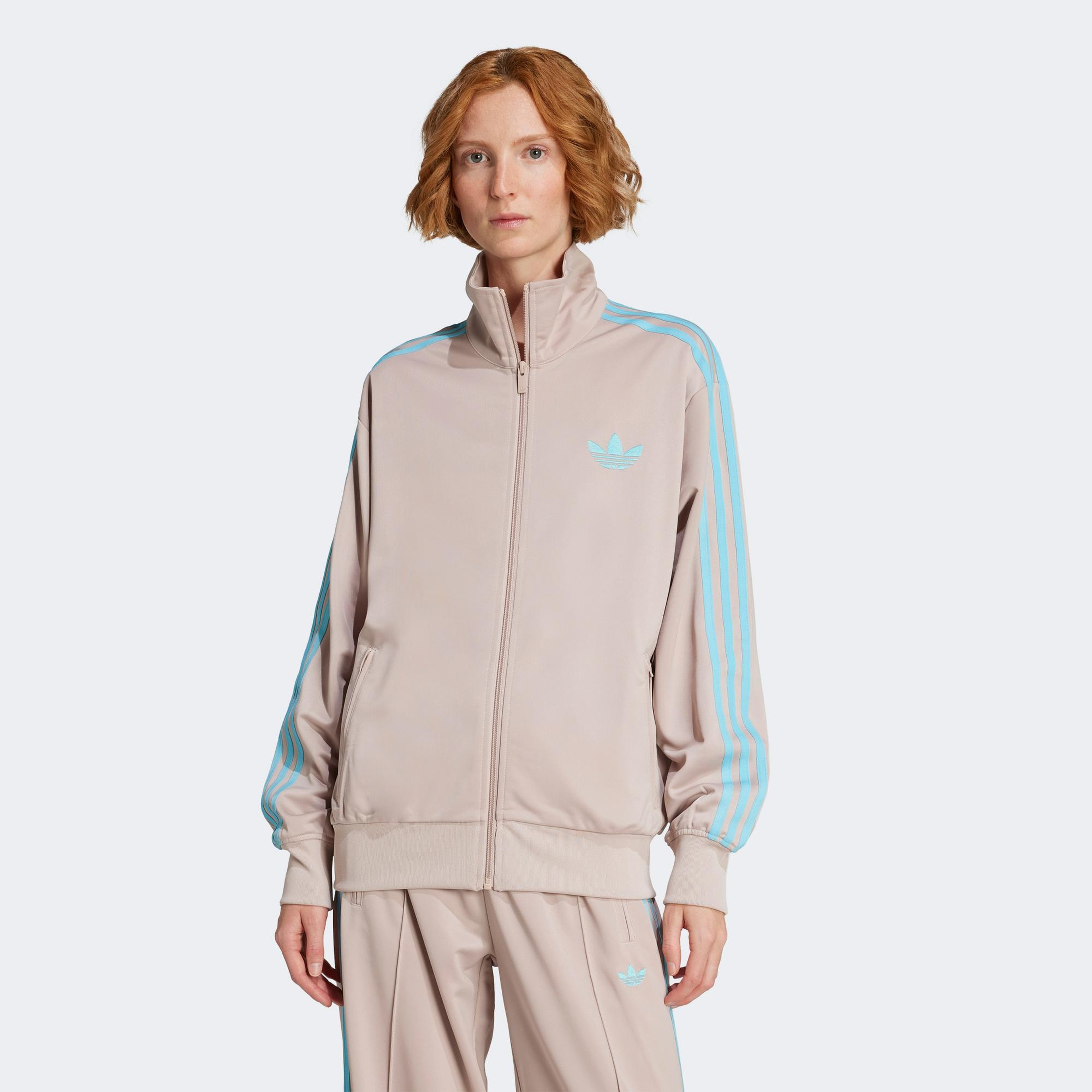 adidas Adicolor Classic Firebird Loose Kadın Fermuarlı Krem Hırka