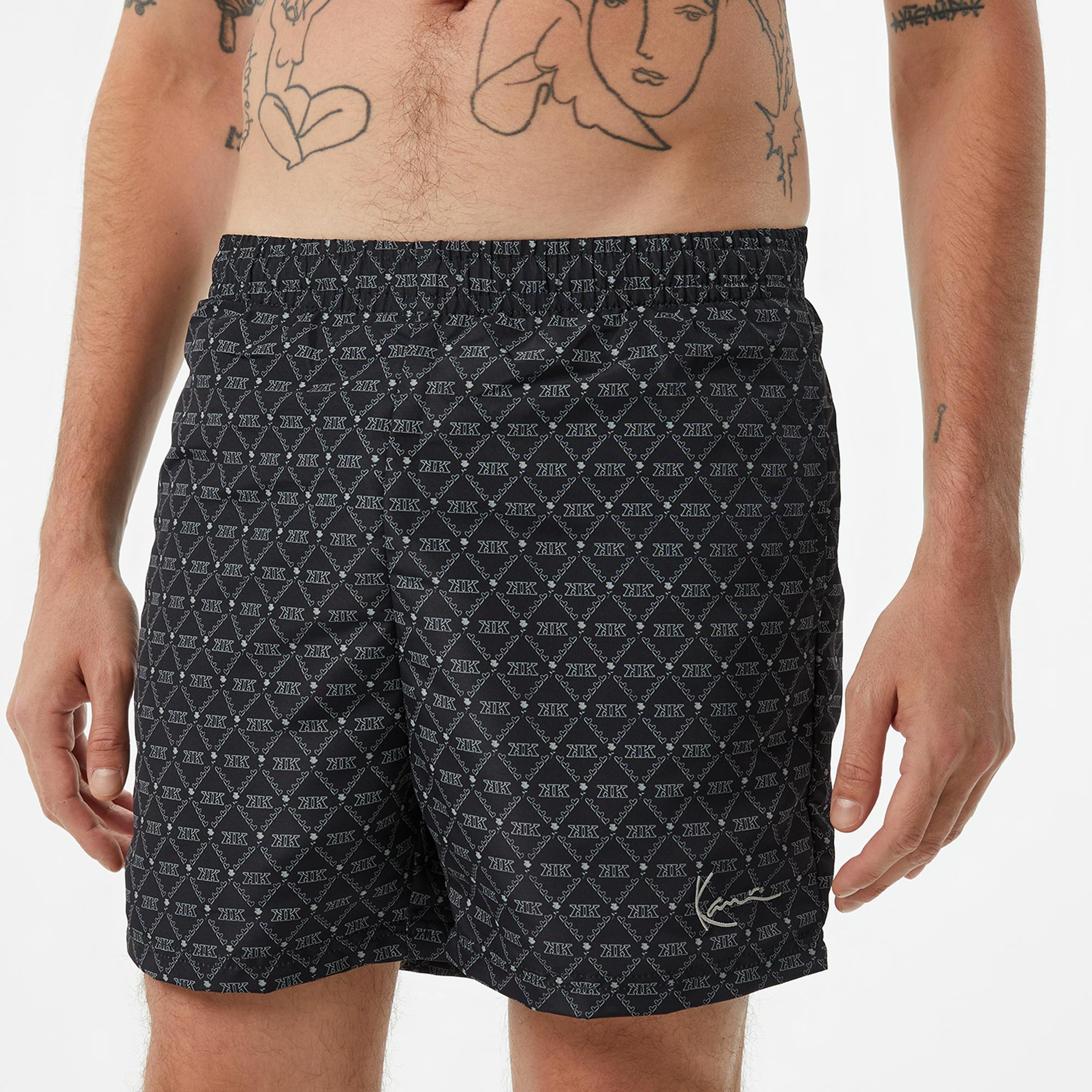 Karl Kani Signature Swim Erkek Siyah Deniz Şortu