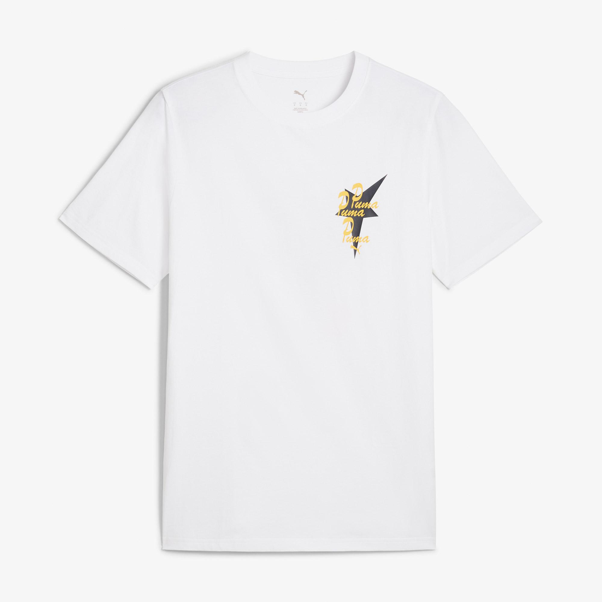 Puma Wardrobe Ess Graphic Erkek Beyaz T-Shirt