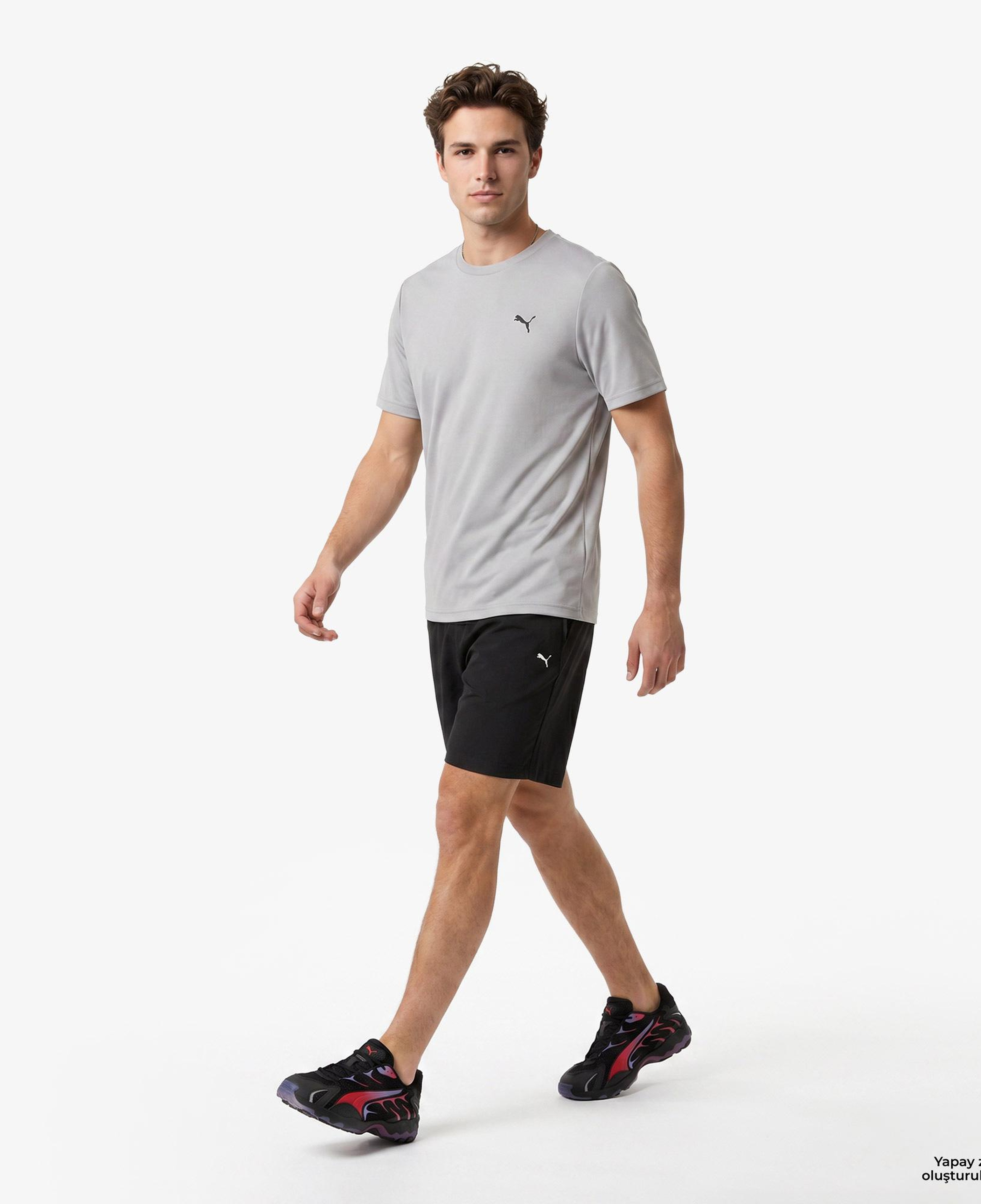 Puma Essentials Small Logo Poly  Erkek Gri T-Shirt