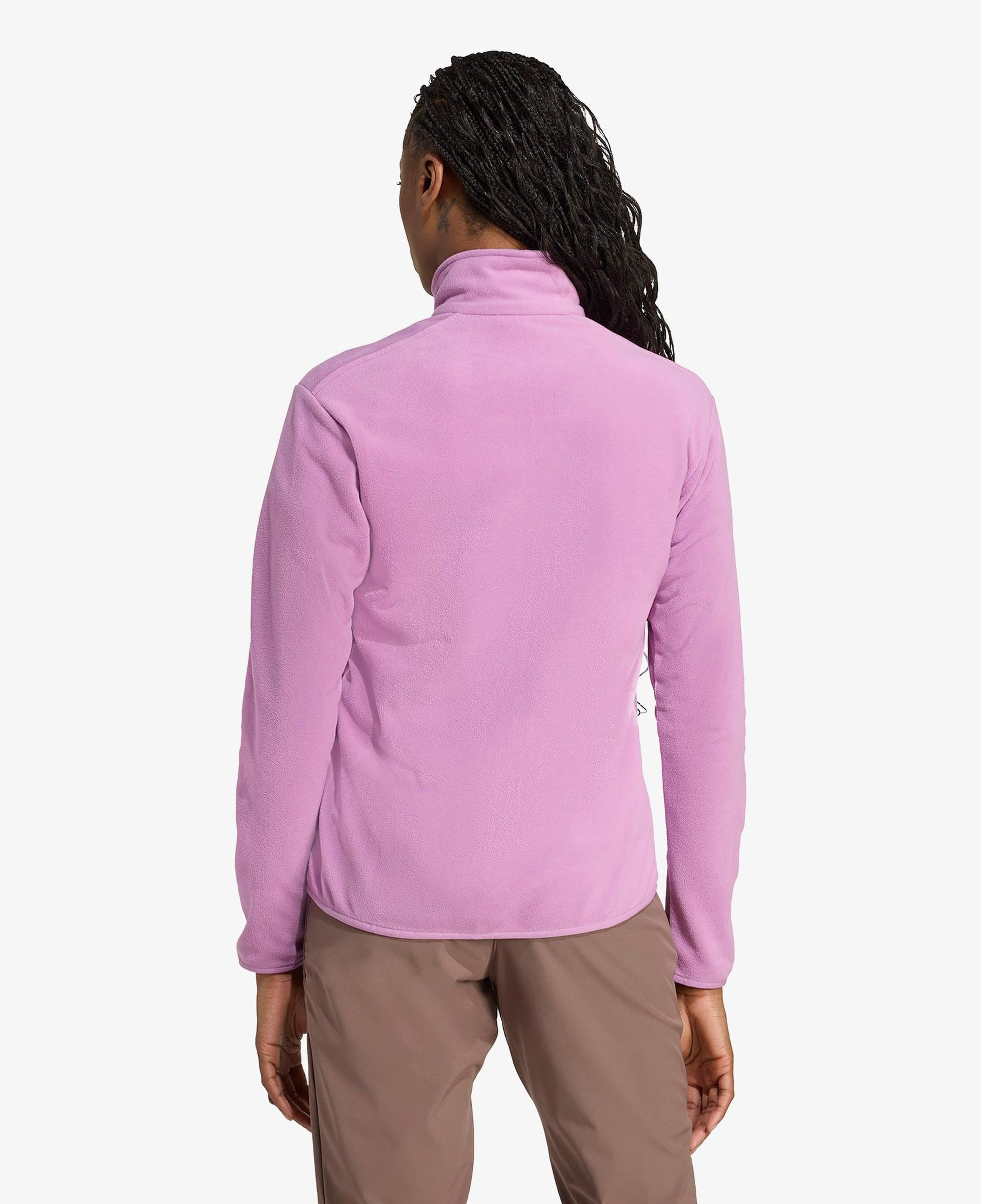 adidas Multi Essentials Full Zip Fleece Kadın Mor Yürüyüş Polar