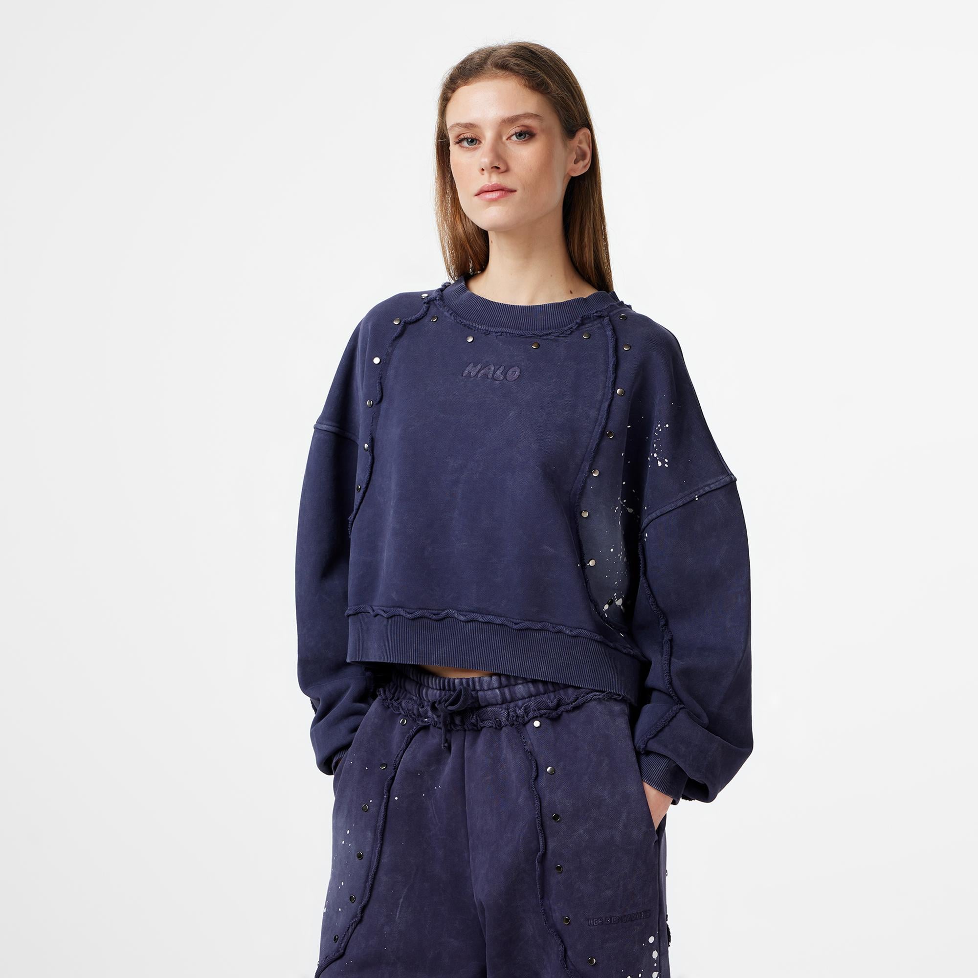 Les Benjamins Regular Fit Kadın Mor Sweatshirt