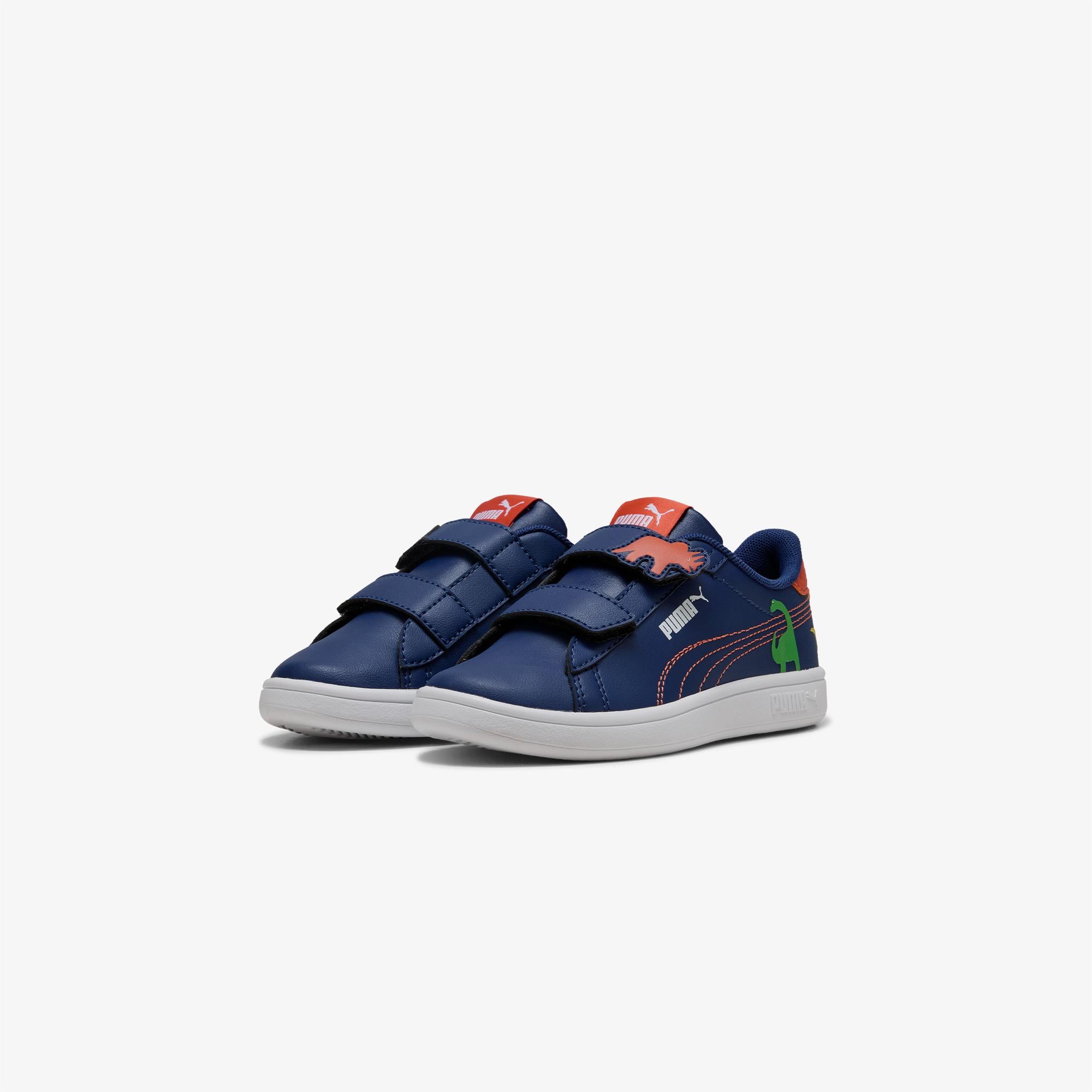 Puma Smash 3.0 Dino V Çocuk Mavi Spor Ayakkabı