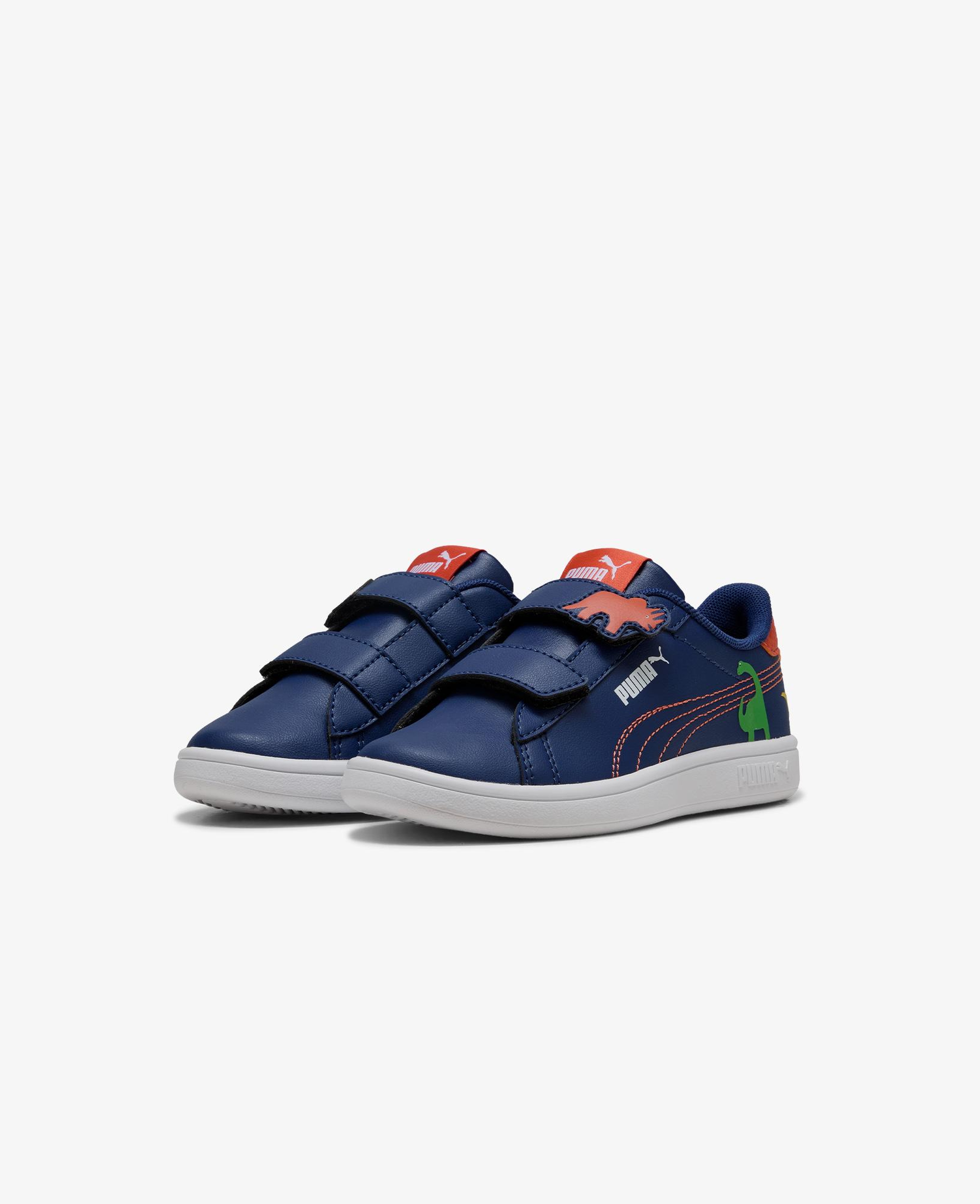 Puma Smash 3.0 Dino V Çocuk Mavi Spor Ayakkabı