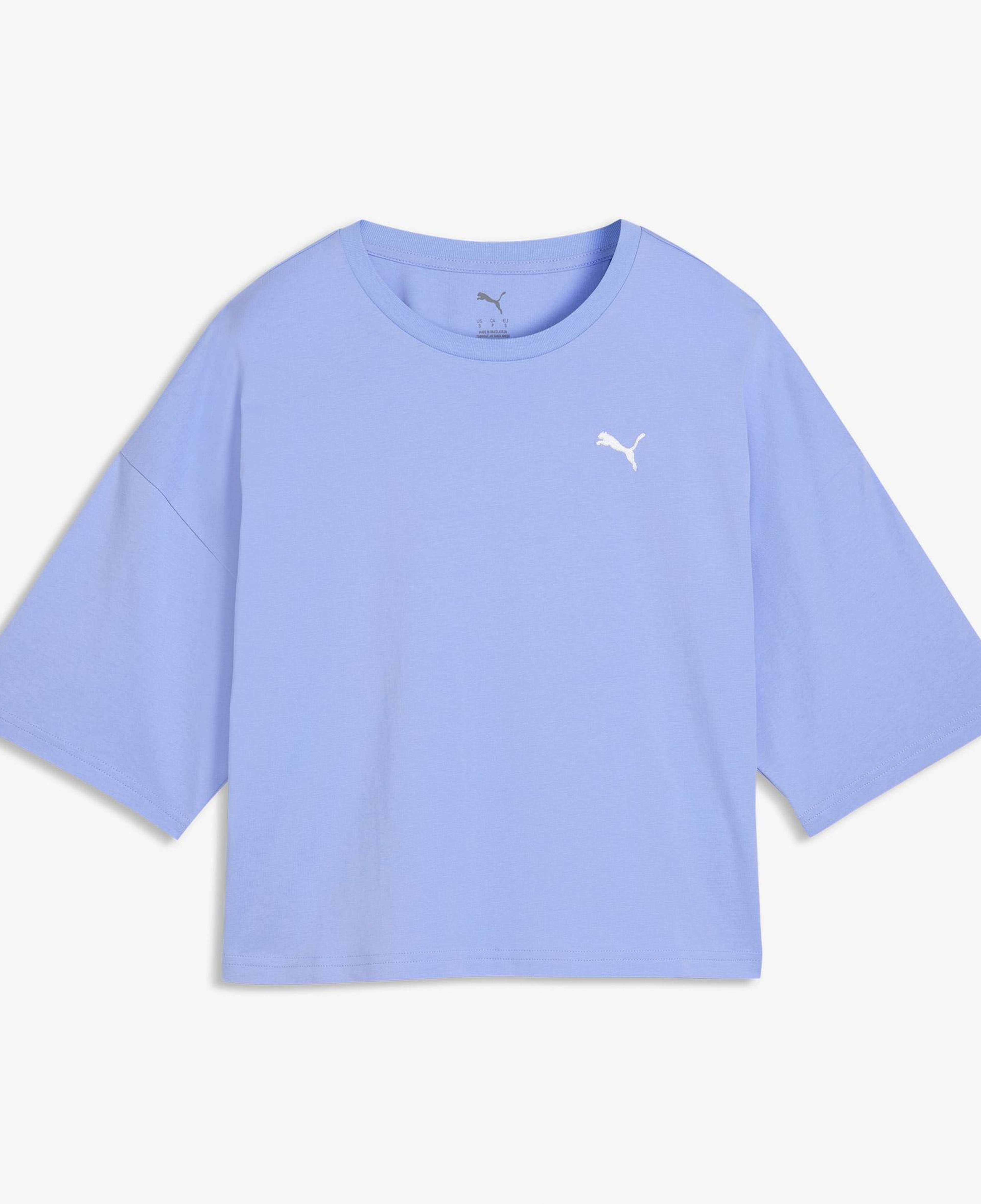 Puma Wardrobe Essentials Oversized Kadın Mor T-Shirt