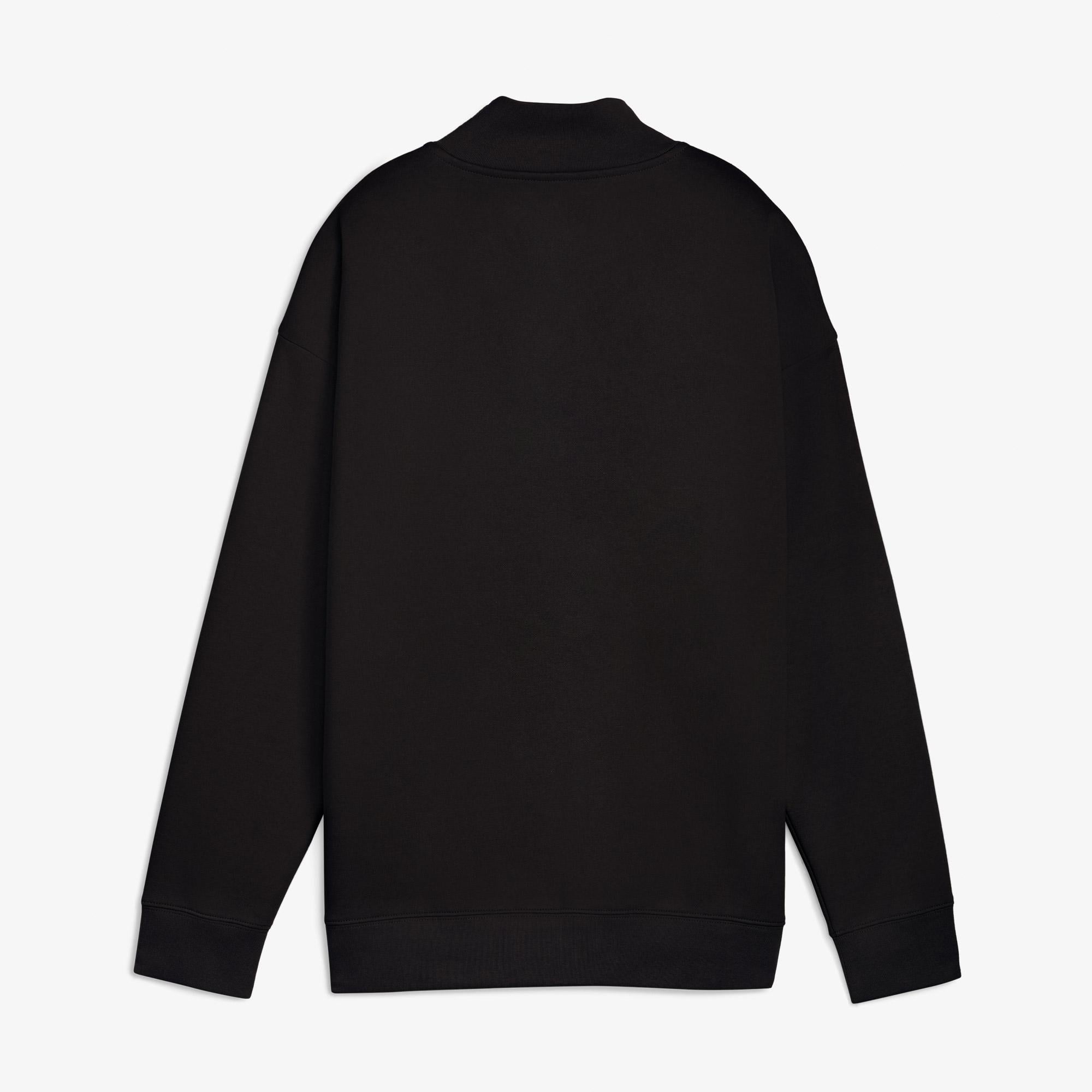 Puma Ess Scrıpt Half-Zip Crew Kadın Siyah Sweatshirt