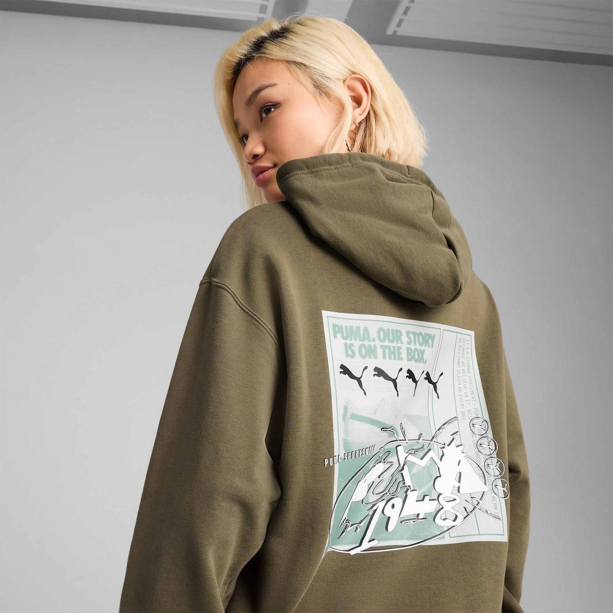 Puma Future Archive Graphic Unisex Yeşil Sweatshirt