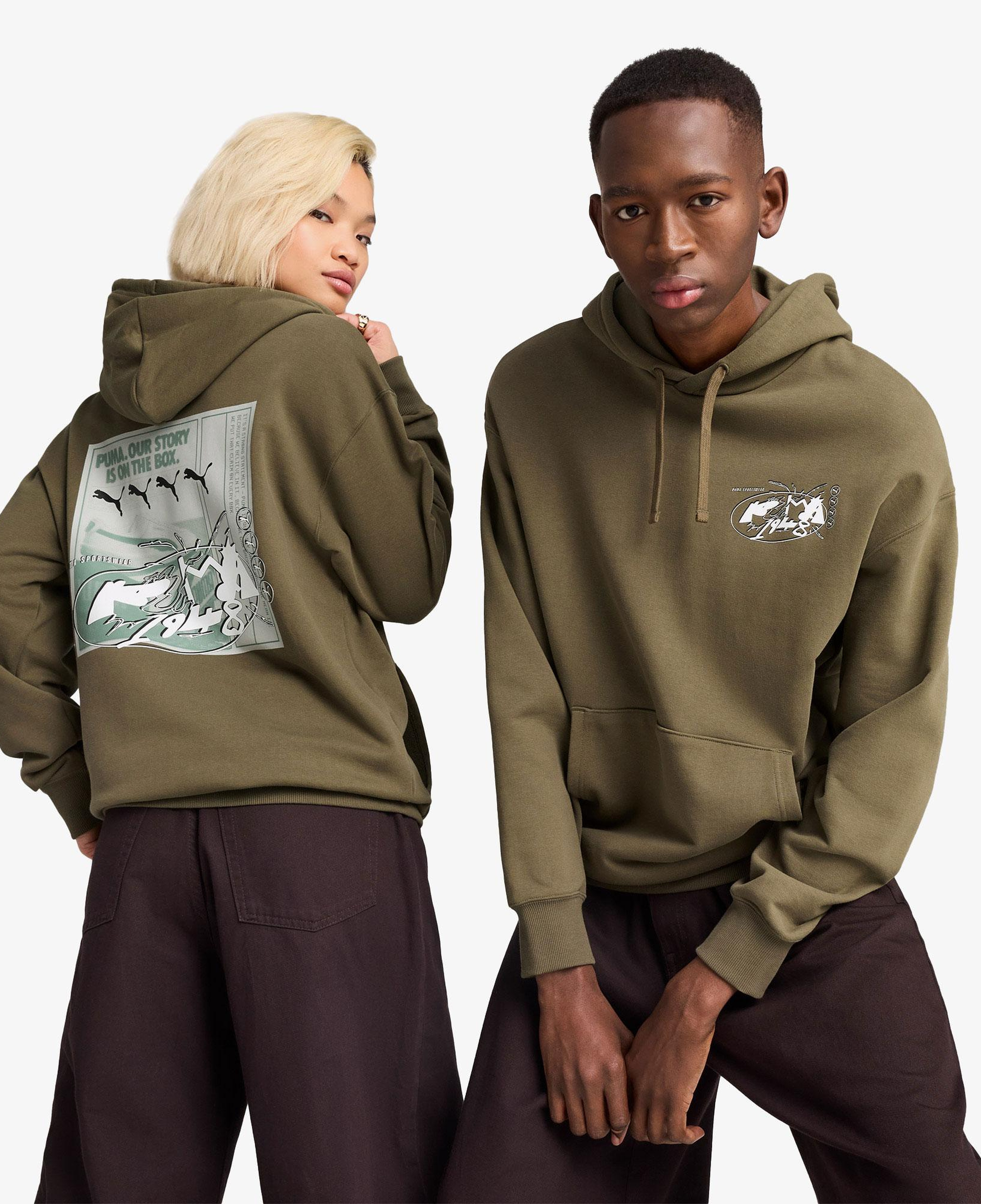 Puma Future Archive Graphic Unisex Yeşil Sweatshirt
