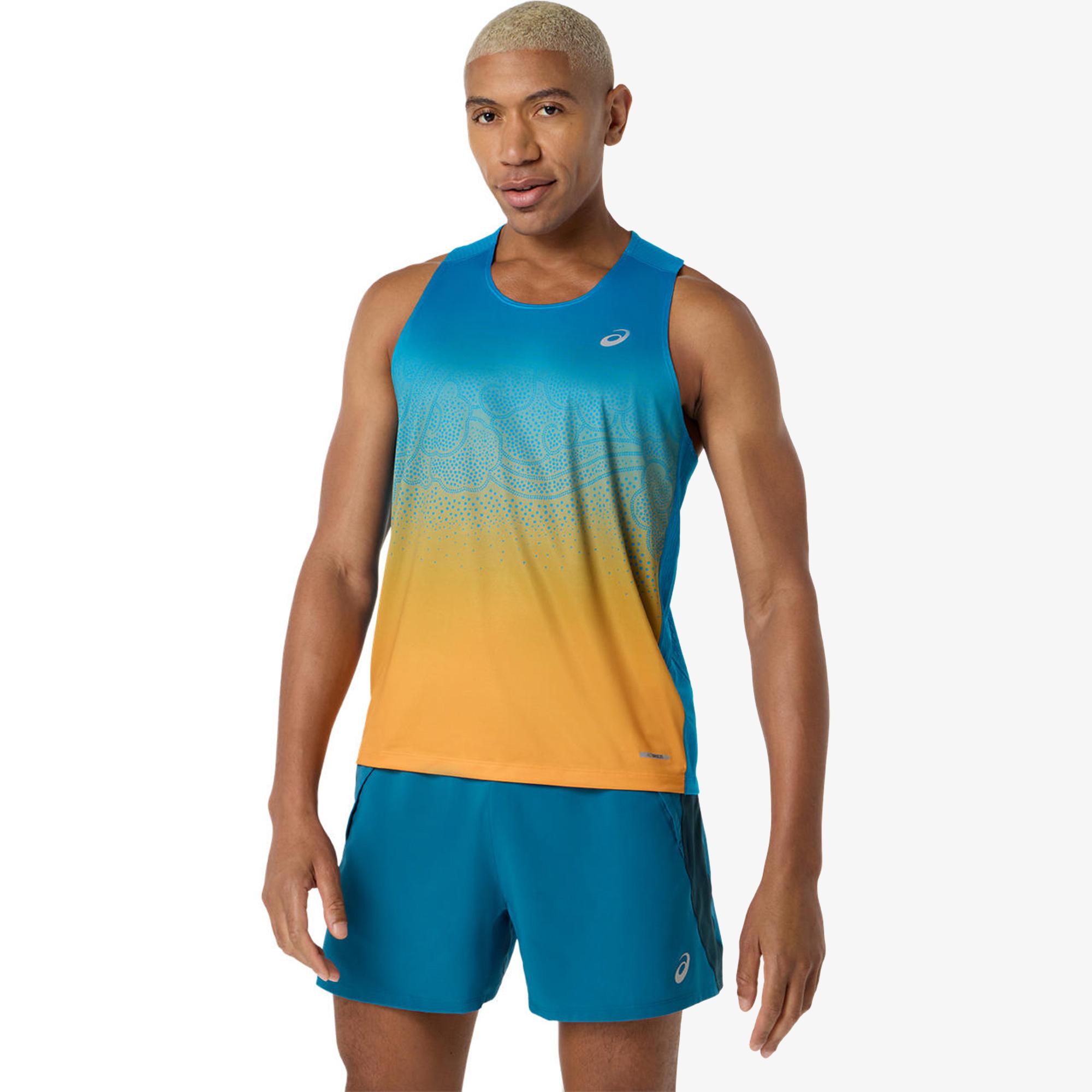Asics Road Fade Singlet Erkek Siyah Koşu T-Shirt