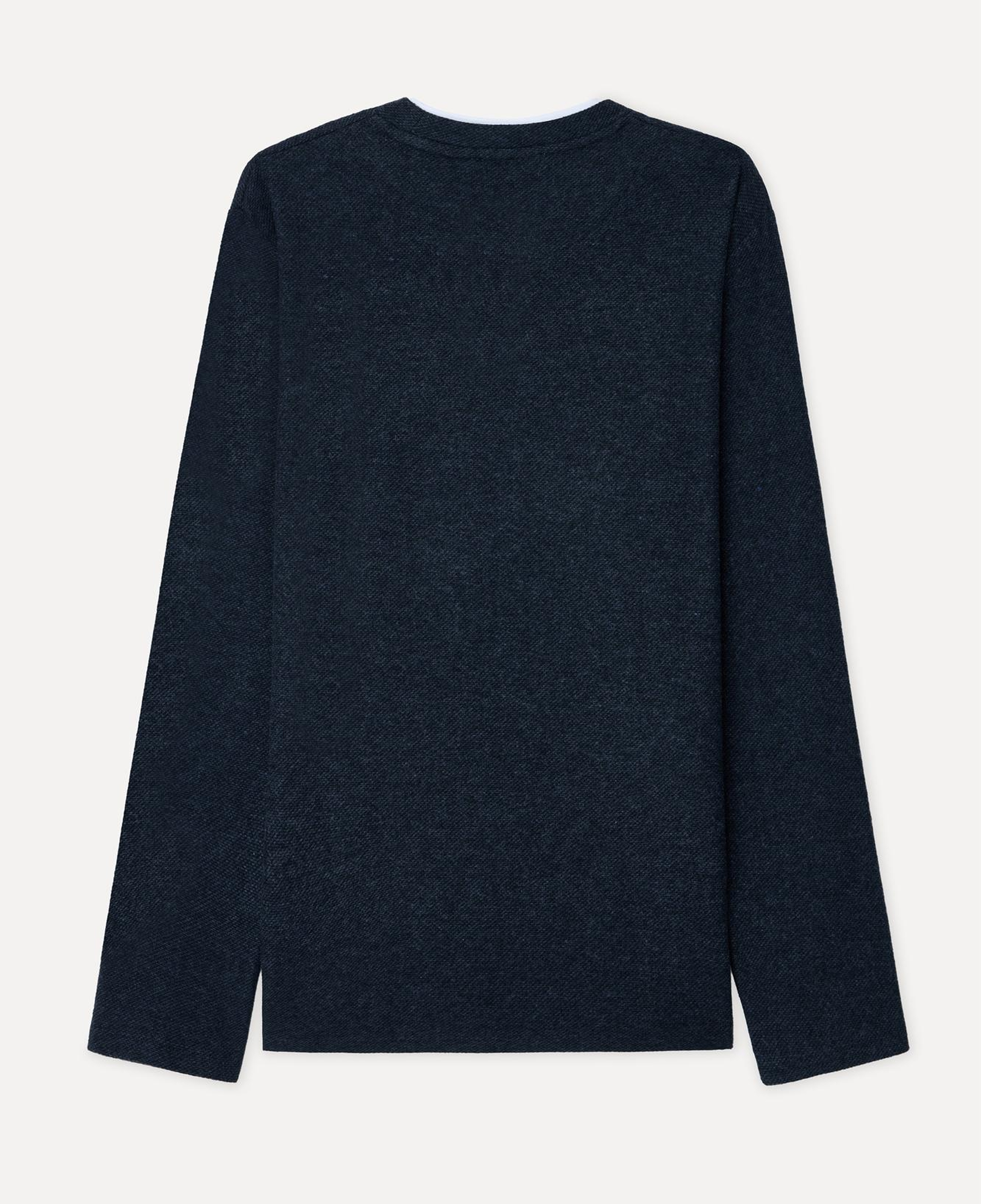 Erkek Lacivert Yaka Detaylı Bisiklet Yaka Sweatshirt