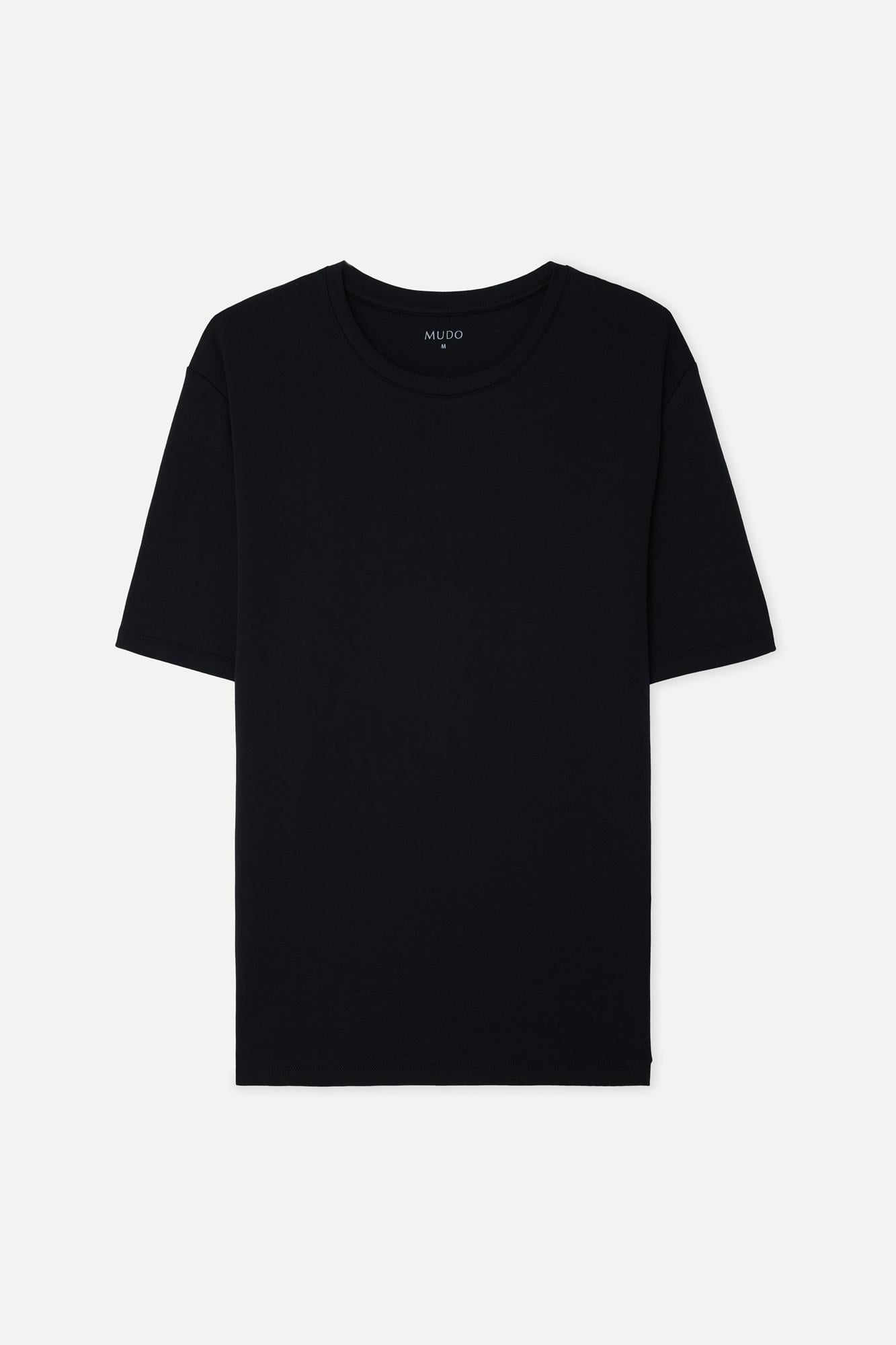 Erkek Siyah Bisiklet Yaka T-Shirt