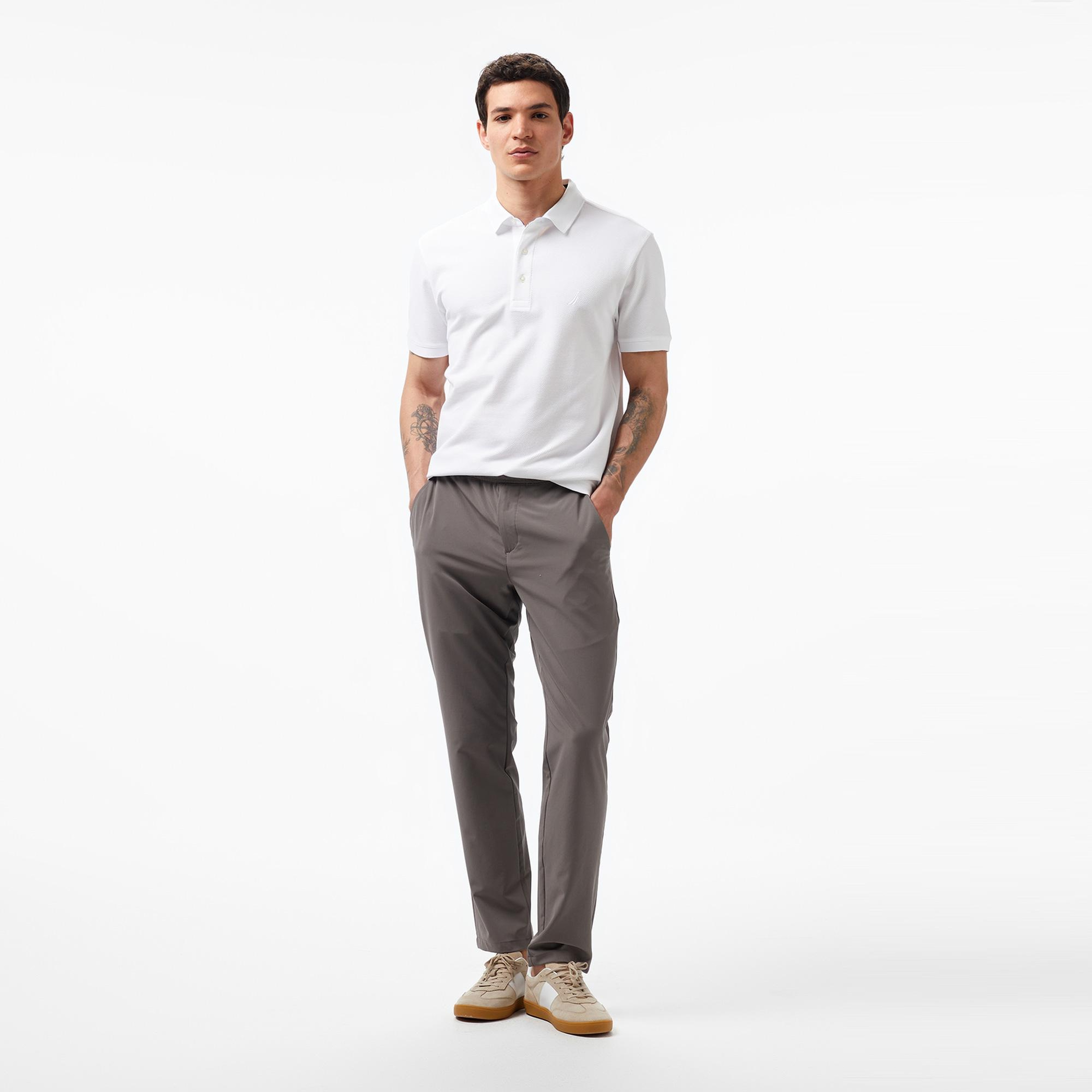 Nautica Erkek Beyaz Slim Fit Kısa Kollu Polo Yaka T-Shirt