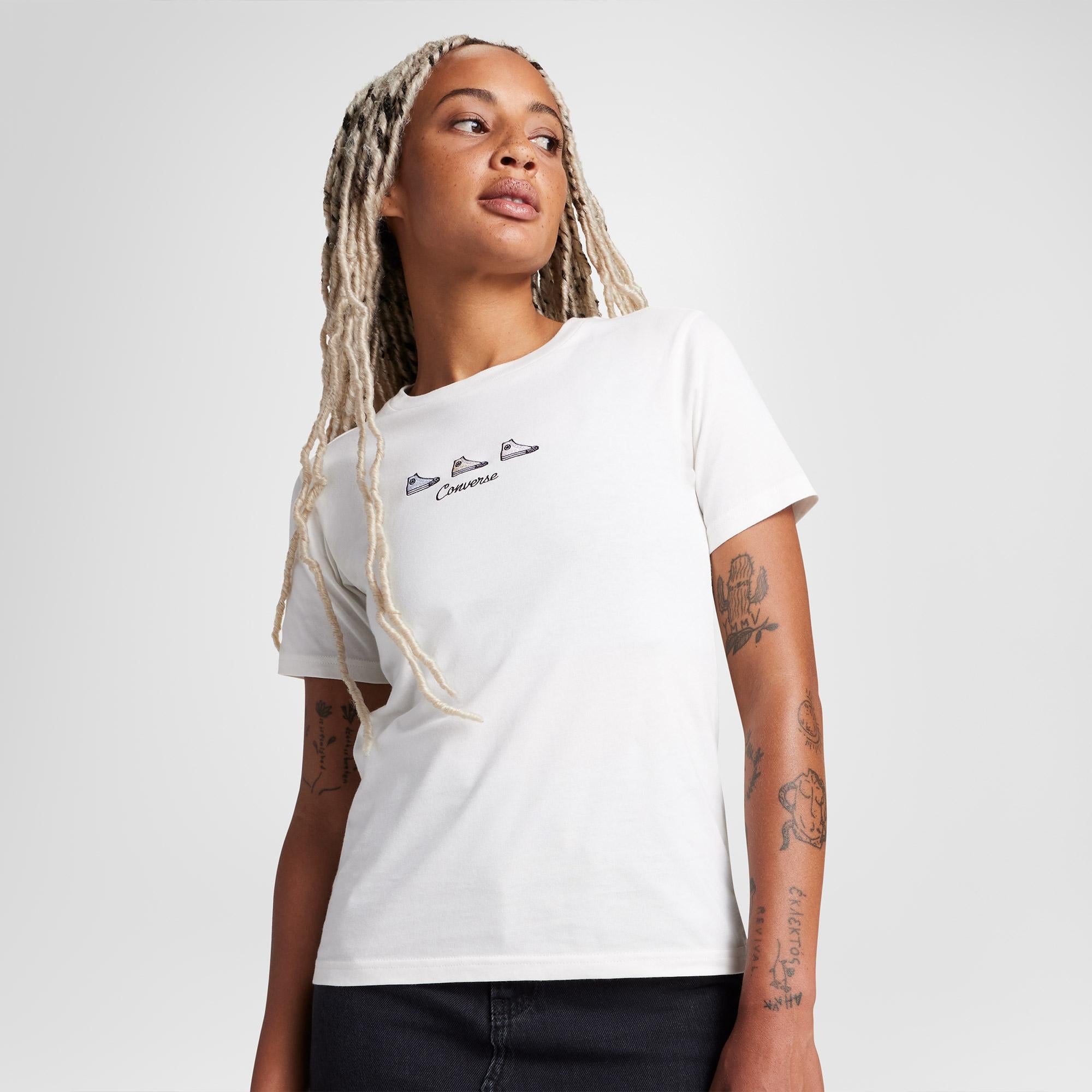 Converse Kadın Beyaz T-Shirt