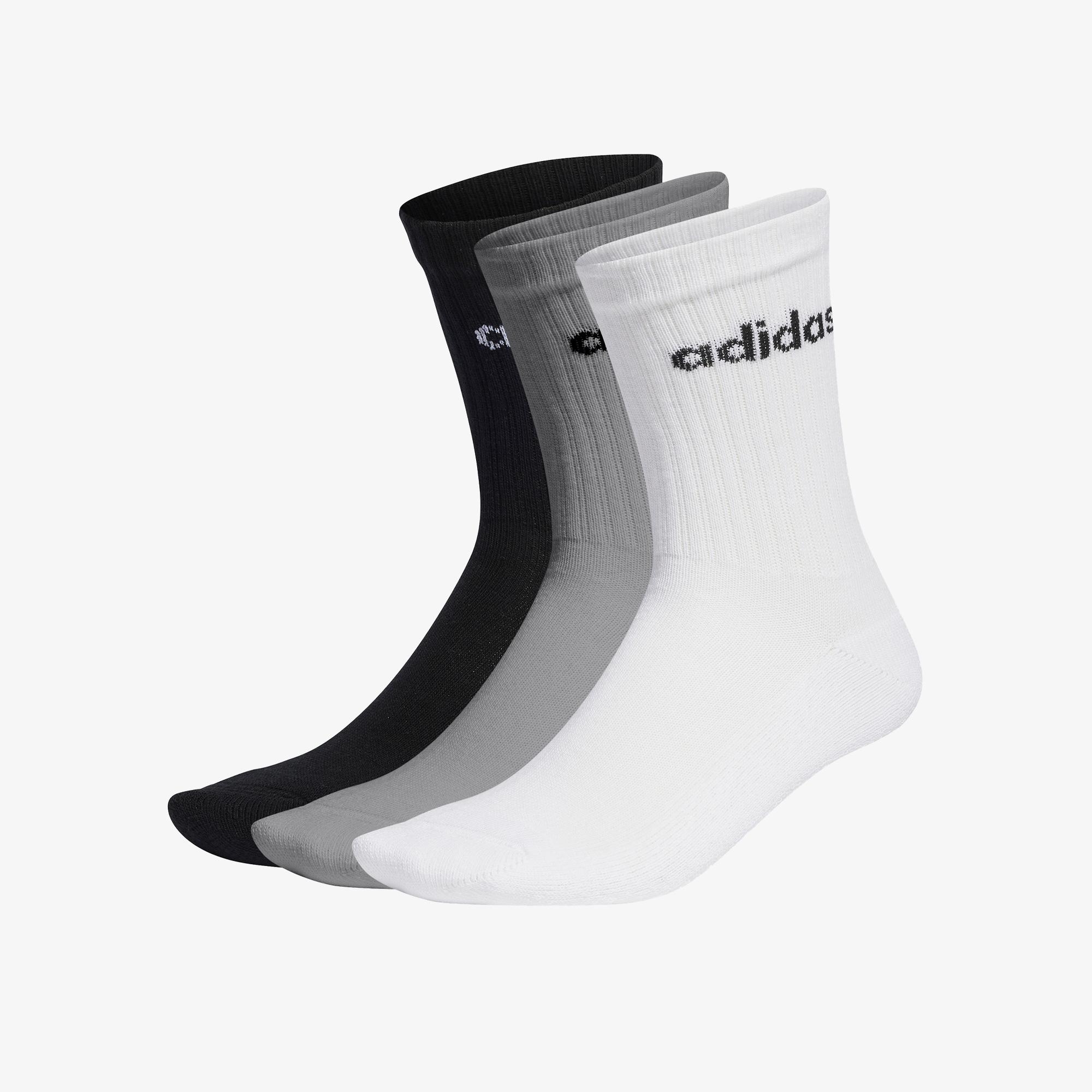 adidas Linear Crew 3' lü Unisex Gri Çorap