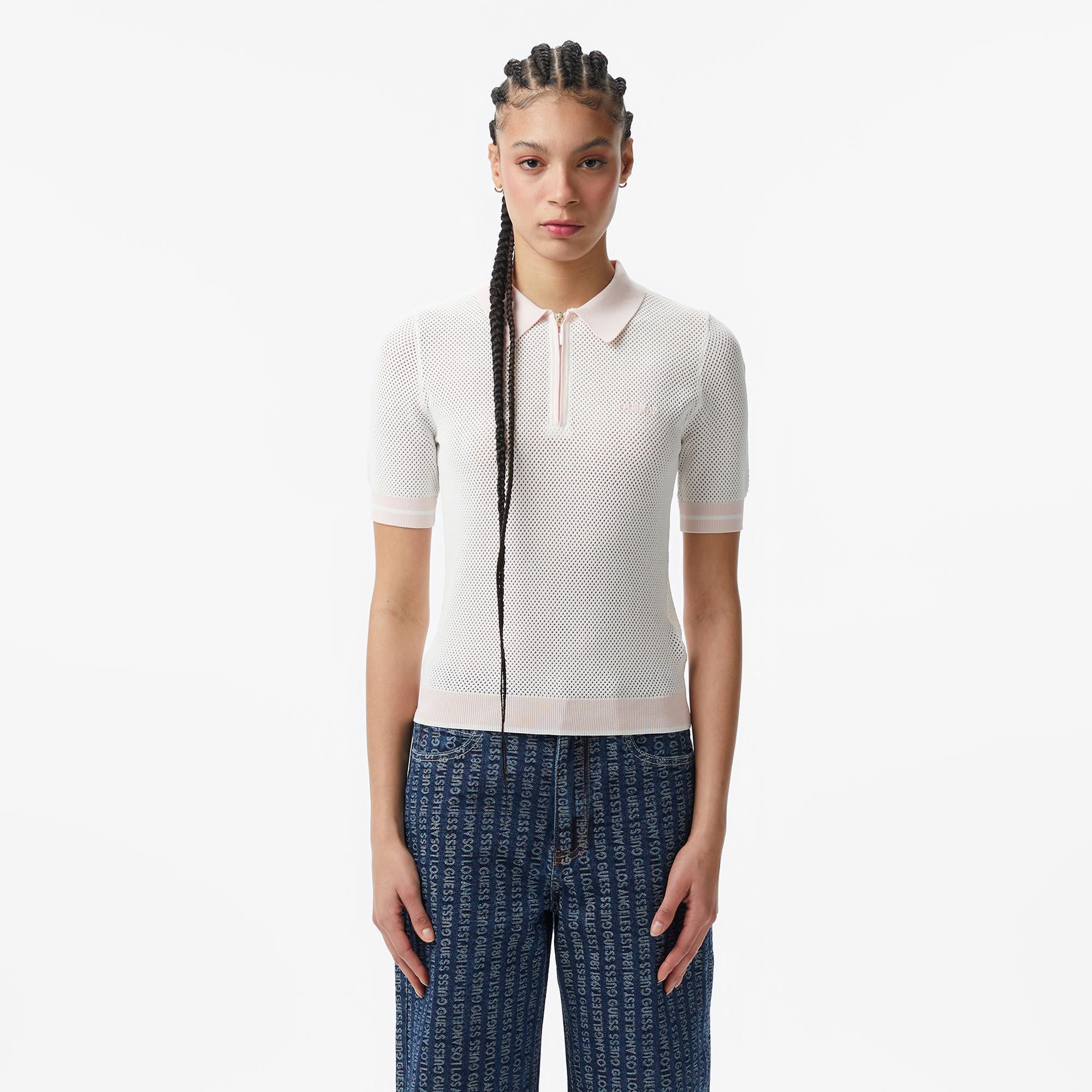 Guess Gabry Aktif Kadın Krem Polo
