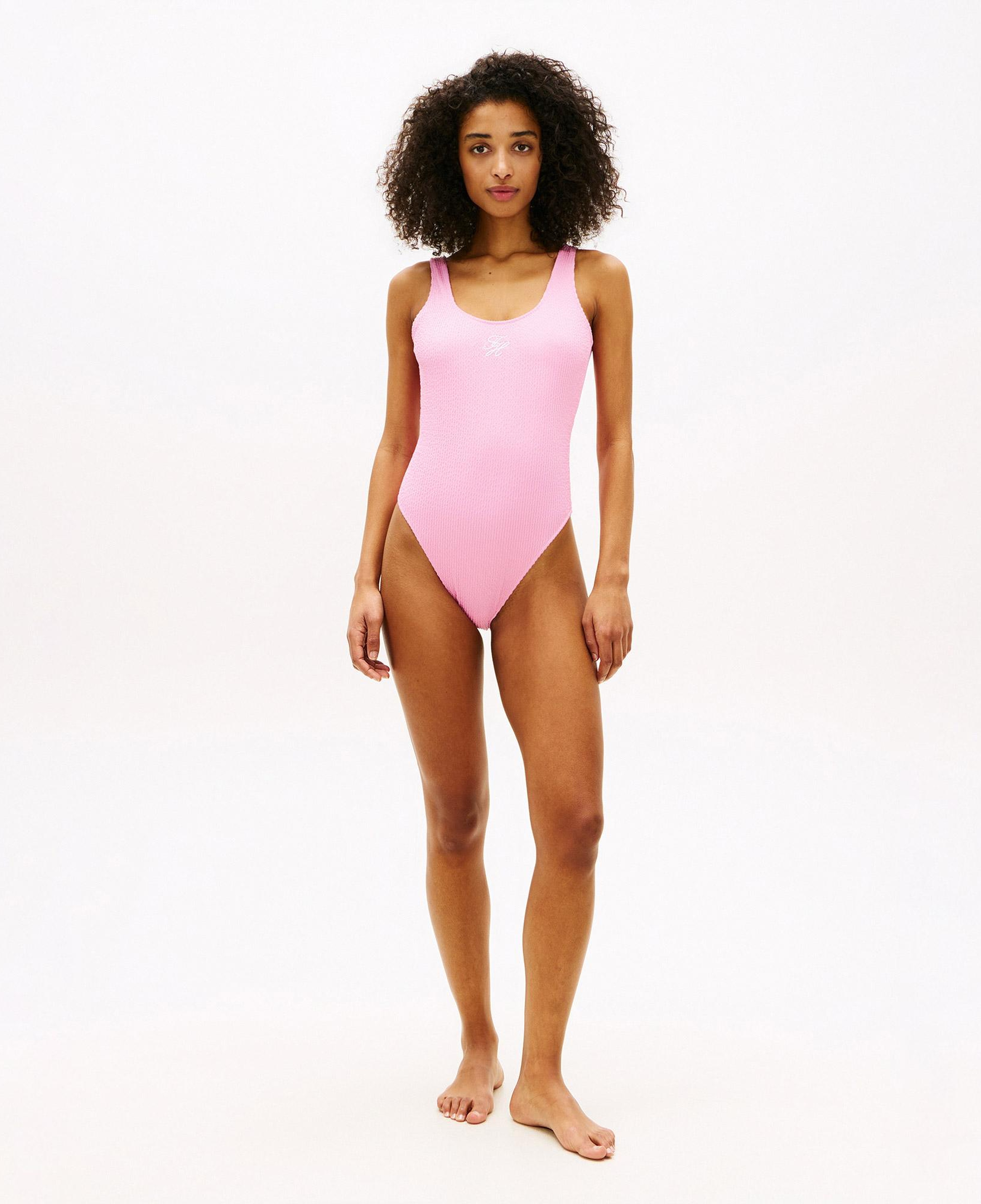 Tommy Hilfiger Texture Kadın Pembe Mayo