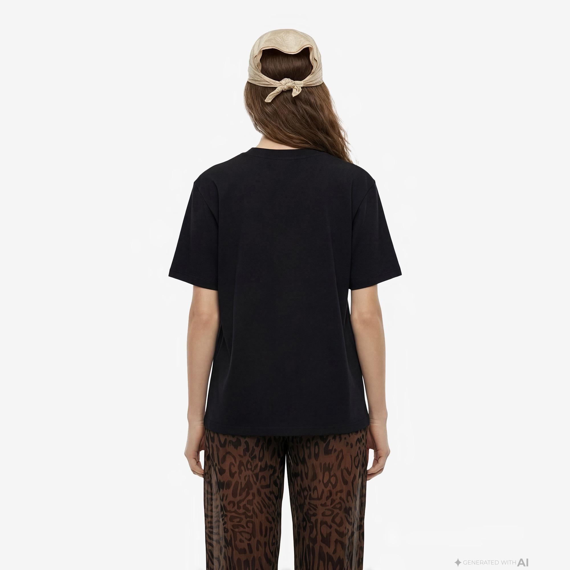 FashFed F İkonlu Unisex Siyah T-Shirt