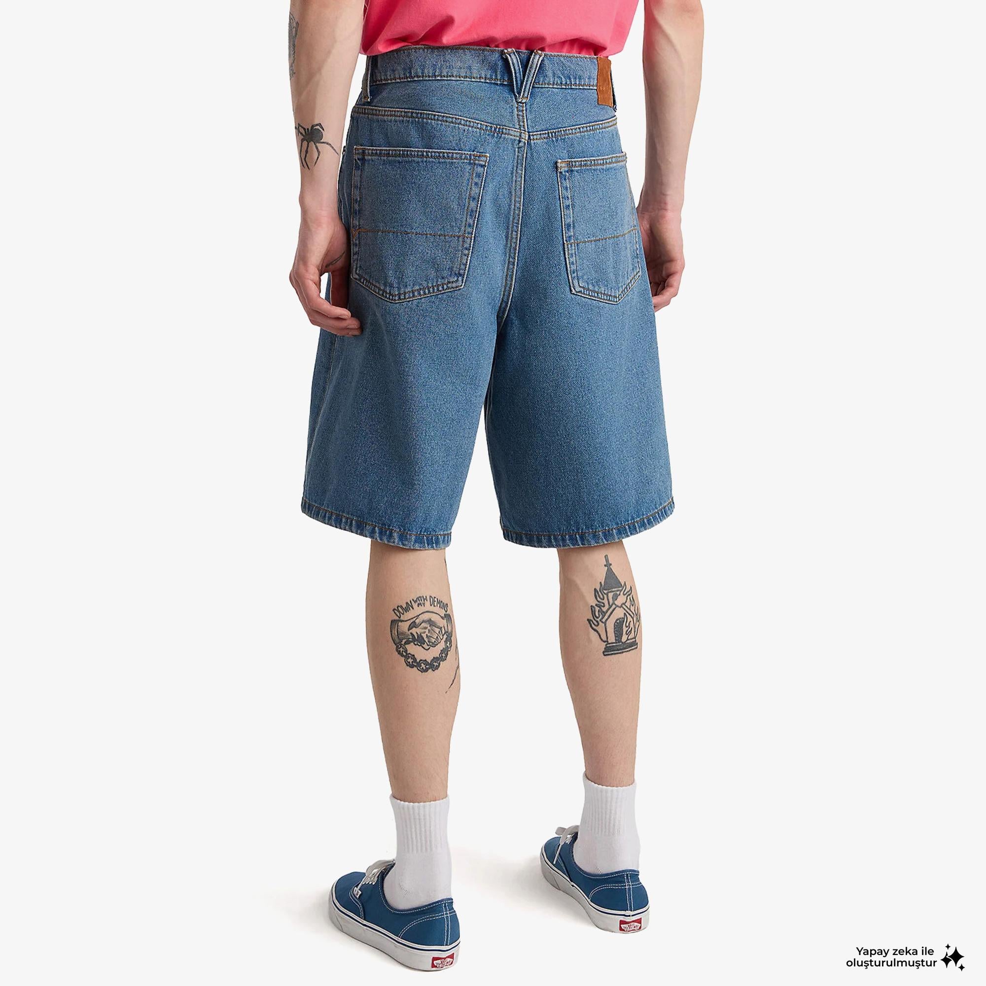 Vans Check-5 Baggy Denim Erkek Lacivert Şort