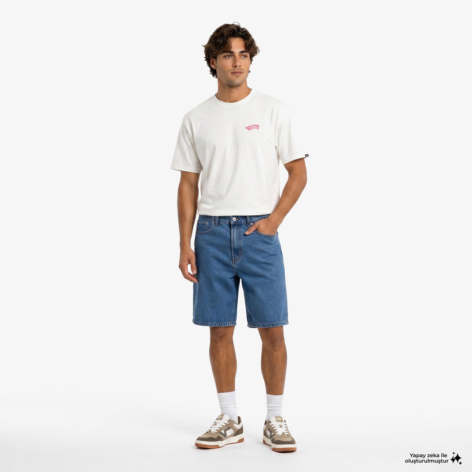 Vans Check-5 Baggy Denim Erkek Lacivert Şort