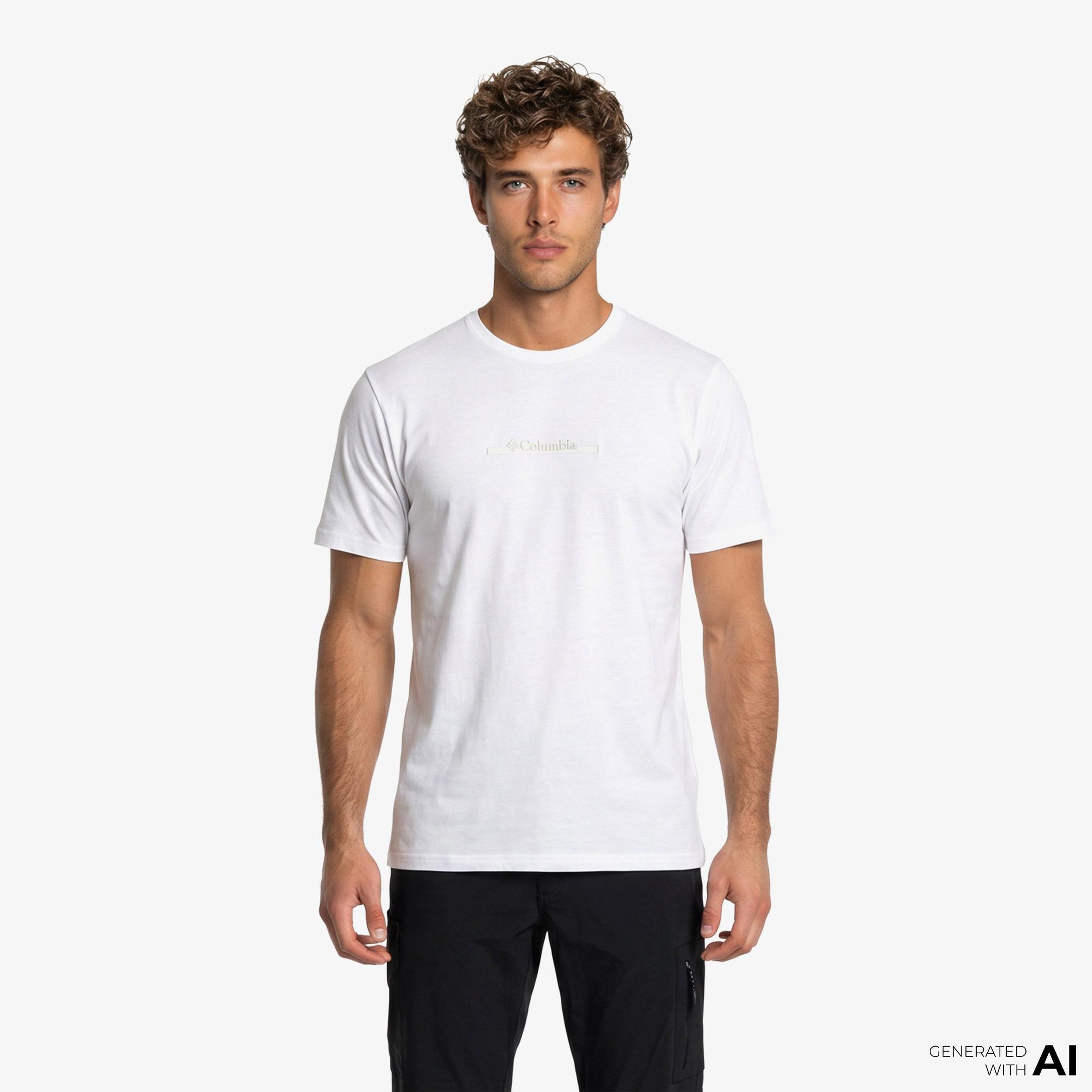Columbia Csc Bar Split Graphic Erkek Beyaz T-Shirt