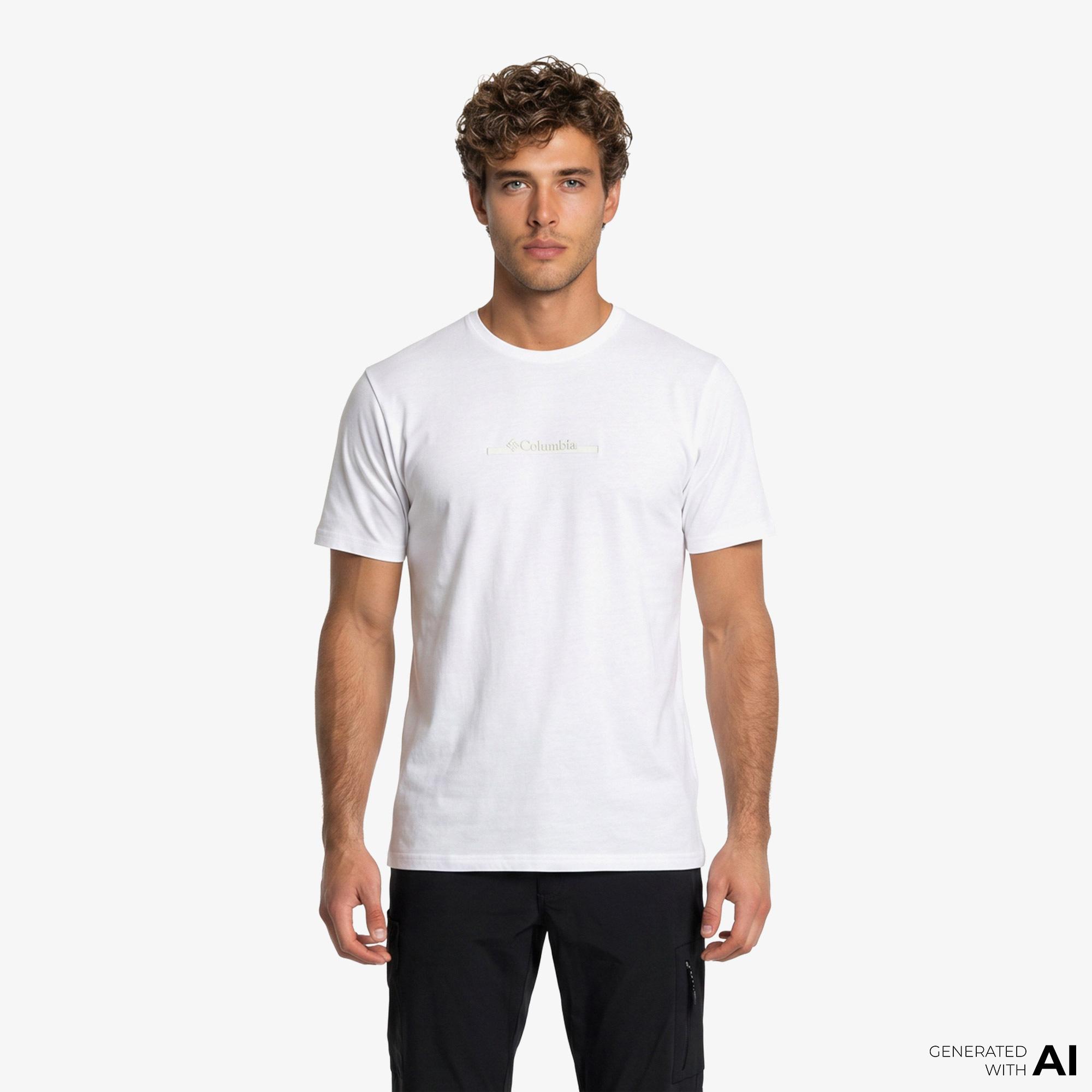 Columbia Csc Bar Split Graphic Erkek Beyaz T-Shirt