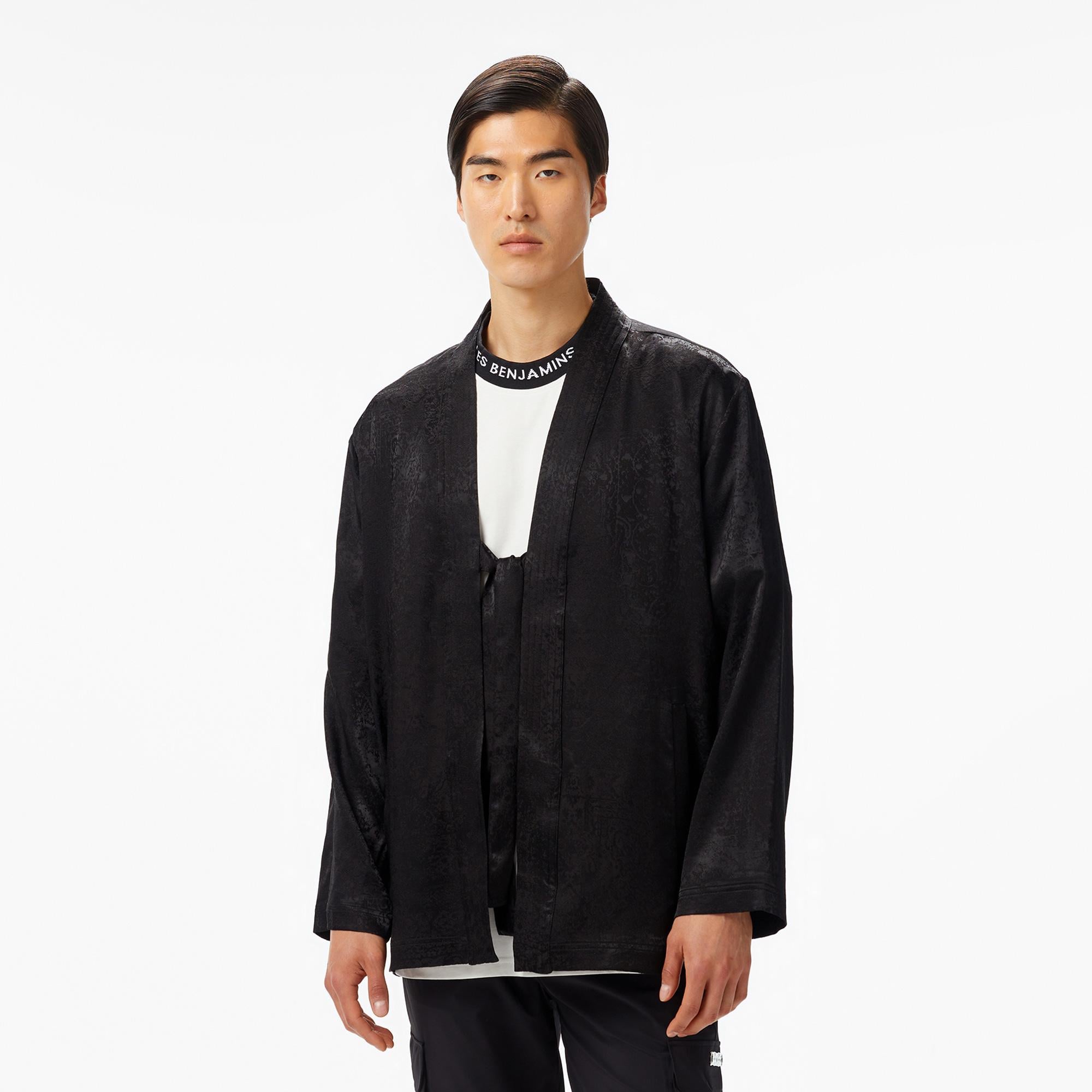 Les Benjamins Classic 401 Erkek Siyah Kimono Ceket