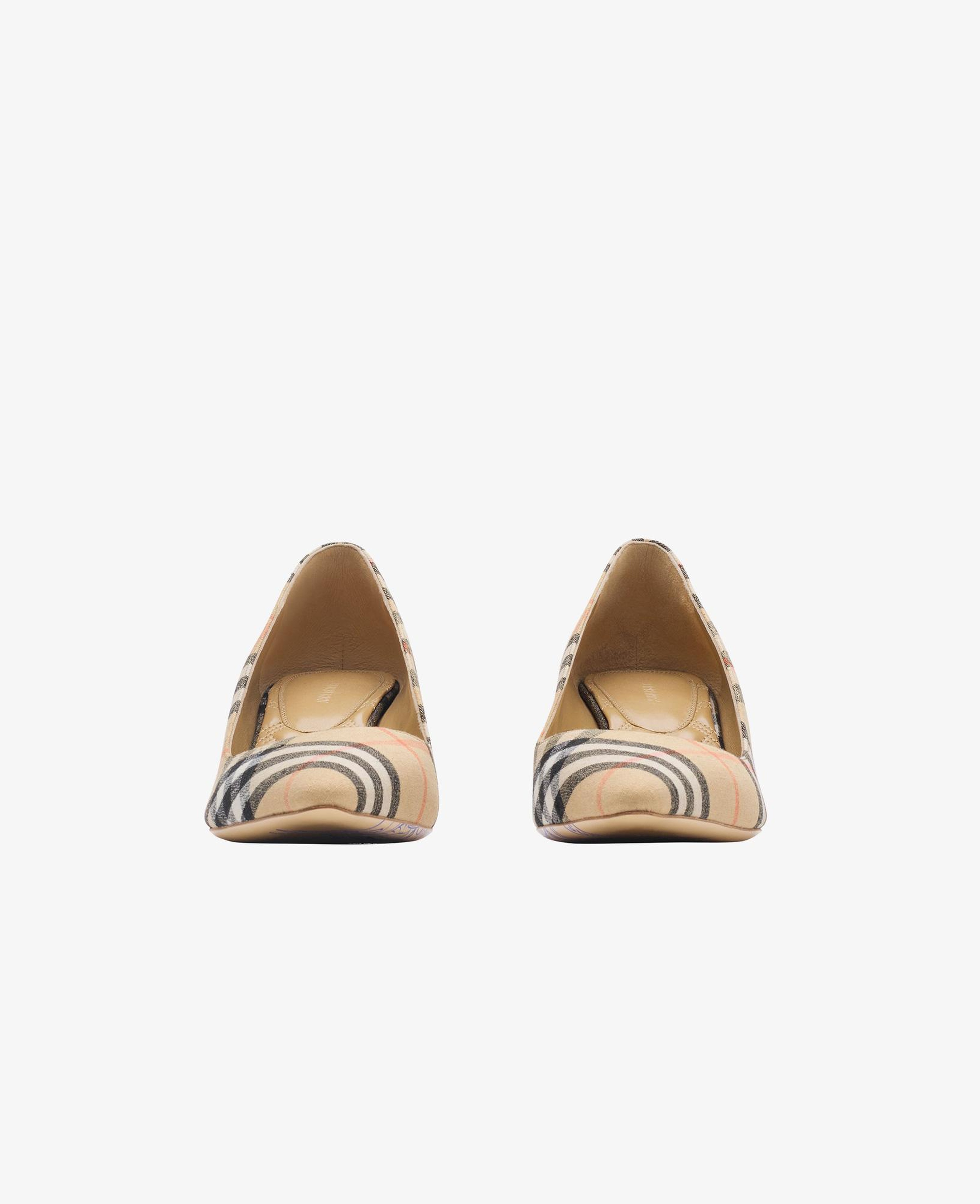 Burberry Dame Pump Check Kadın Bej Keten Sneaker