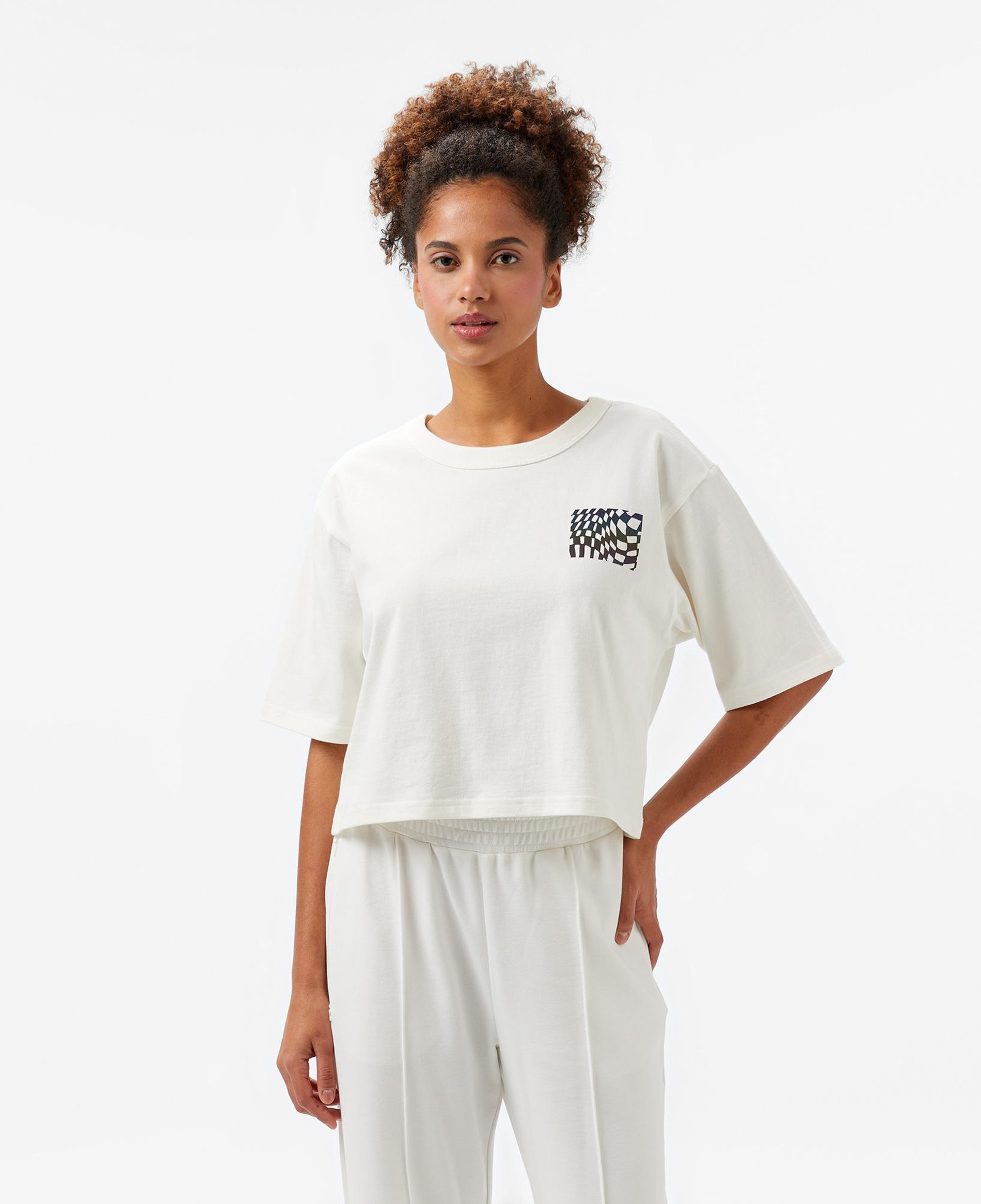 Vans MTE Wildthorn Reflective Boxy Fit Kadın Krem Rengi T-Shirt