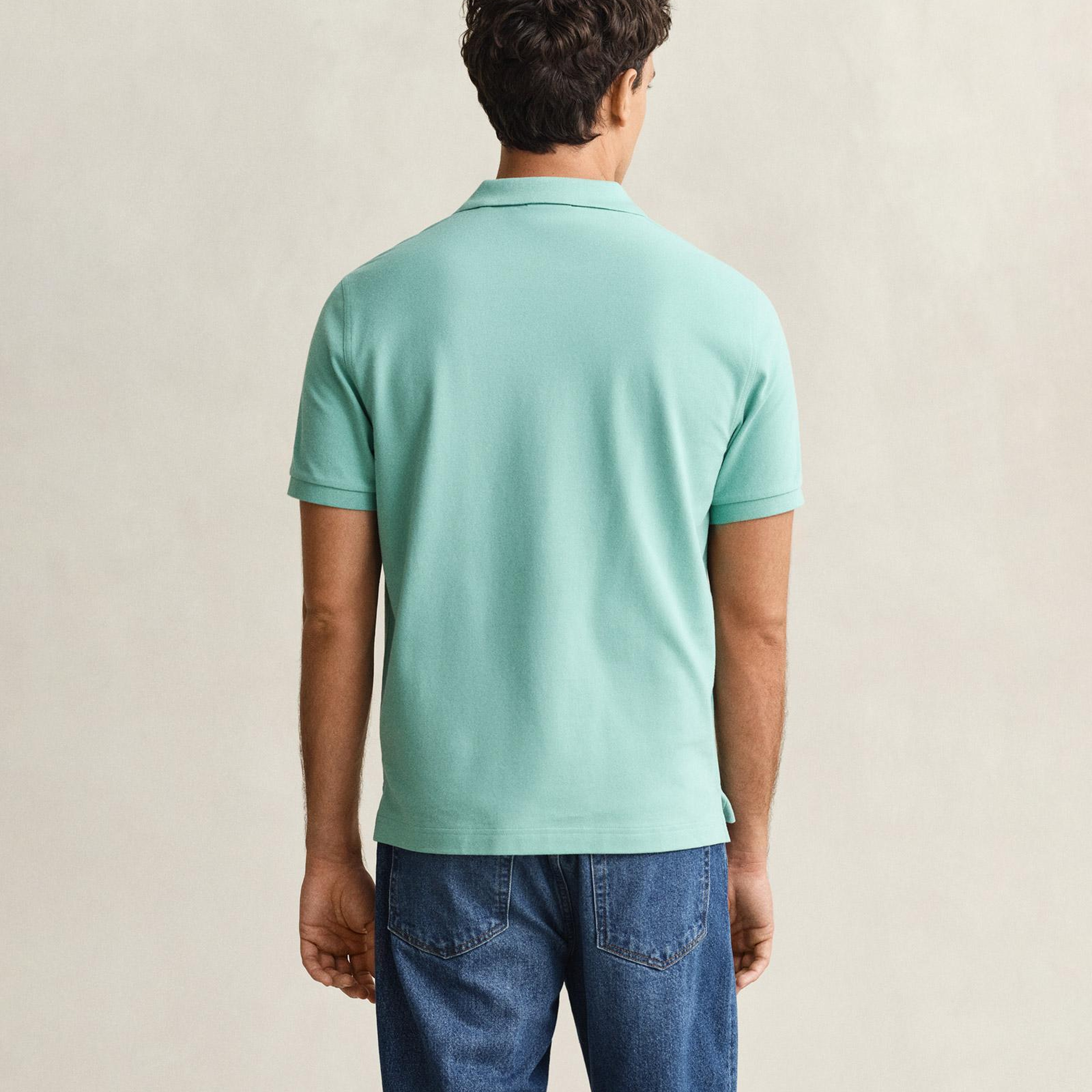 GANT Erkek Mavi Regular Fit Logolu Polo Yaka T-Shirt