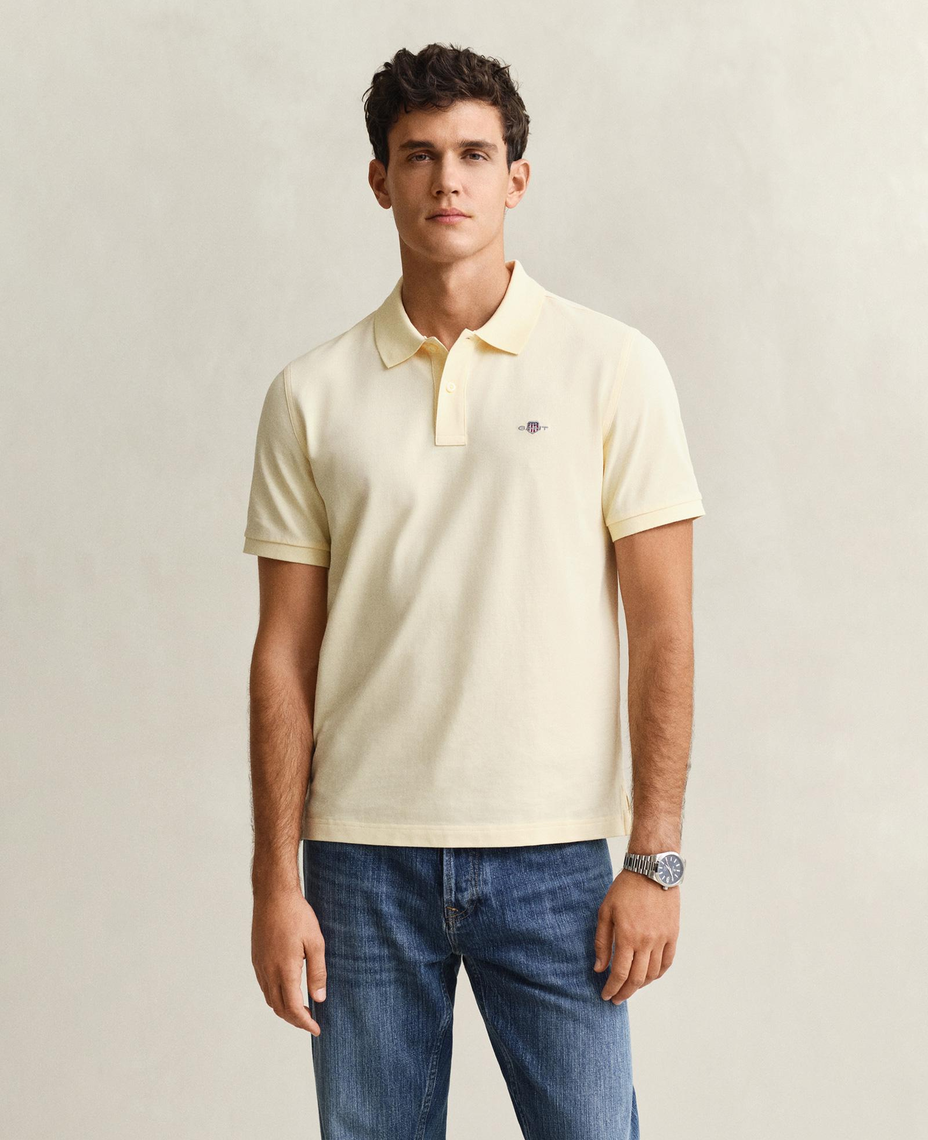GANT Erkek Sarı Regular Fit Logolu Polo Yaka T-Shirt