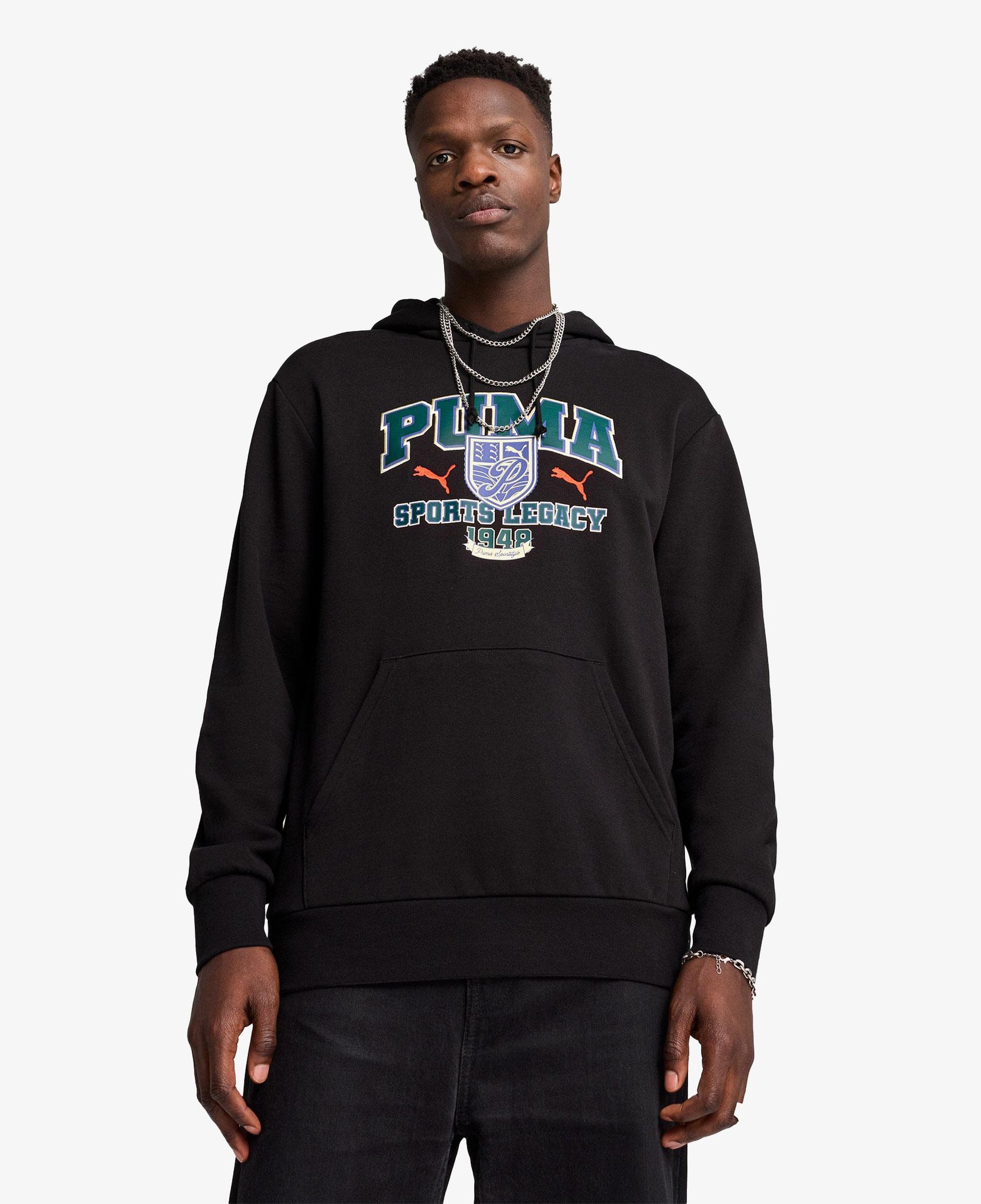 Puma Sports Legacy Graphic Erkek Siyah Sweatshirt