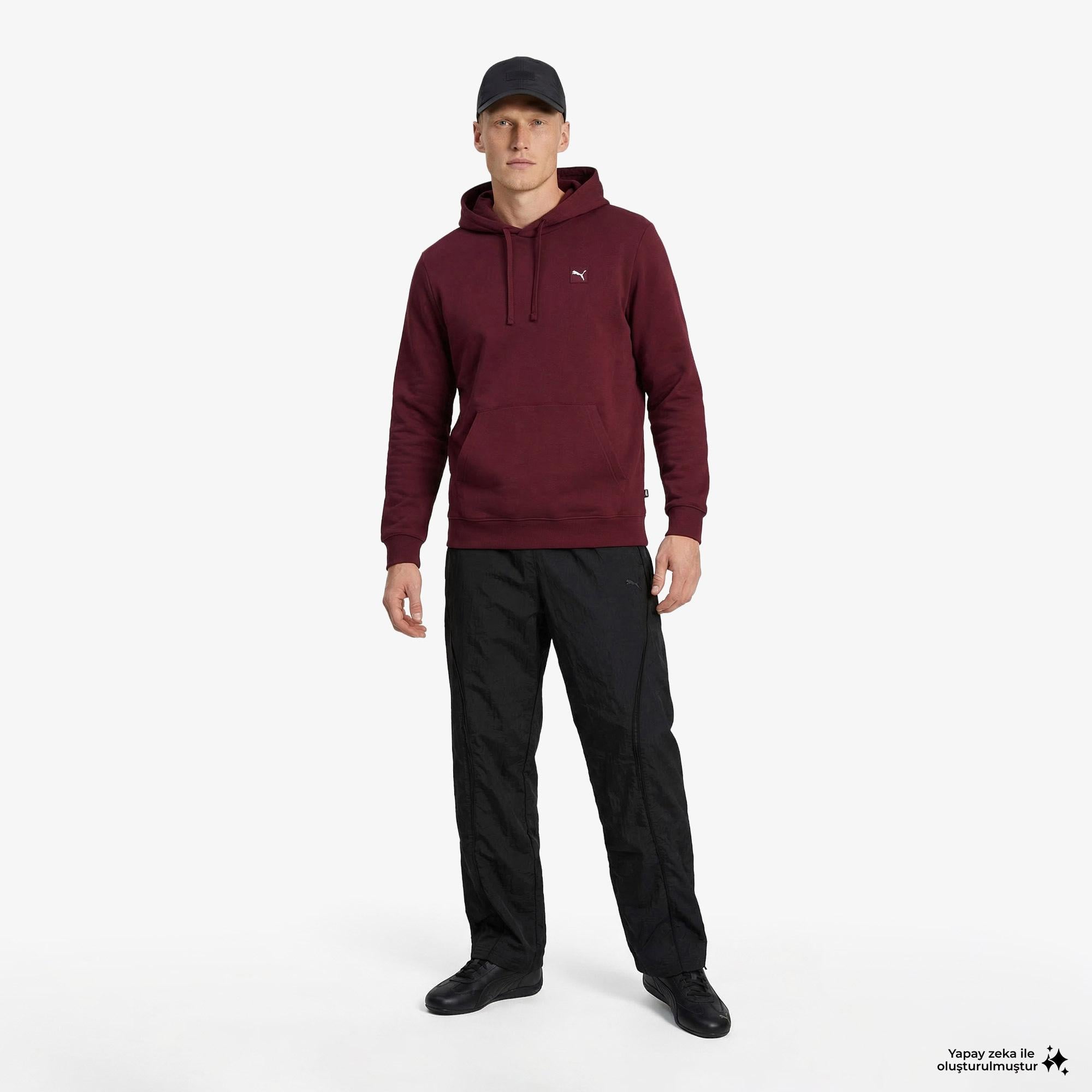 Puma Essentials Elevated Erkek Kırmızı Sweatshirt