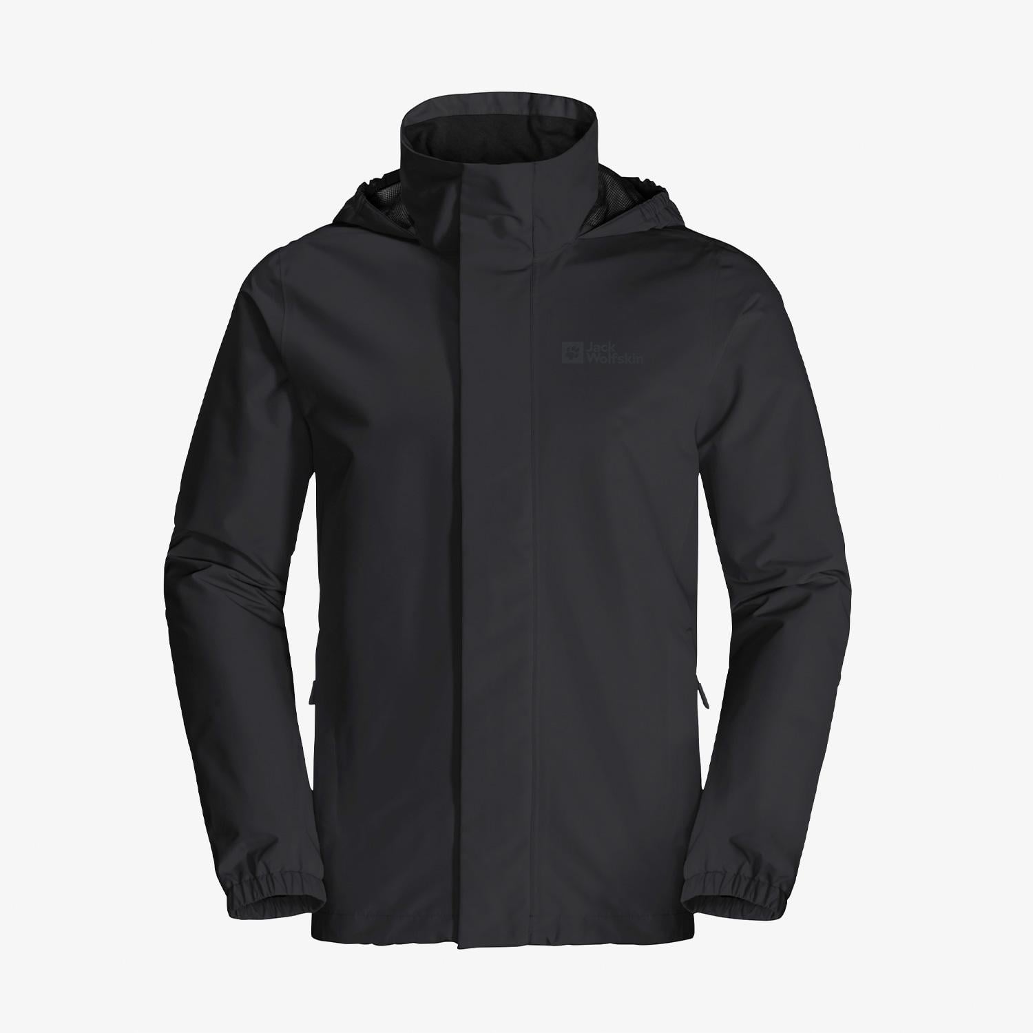 Jack Wolfskin Stormy Point 2L Erkek Siyah Su Geçirmez Mont