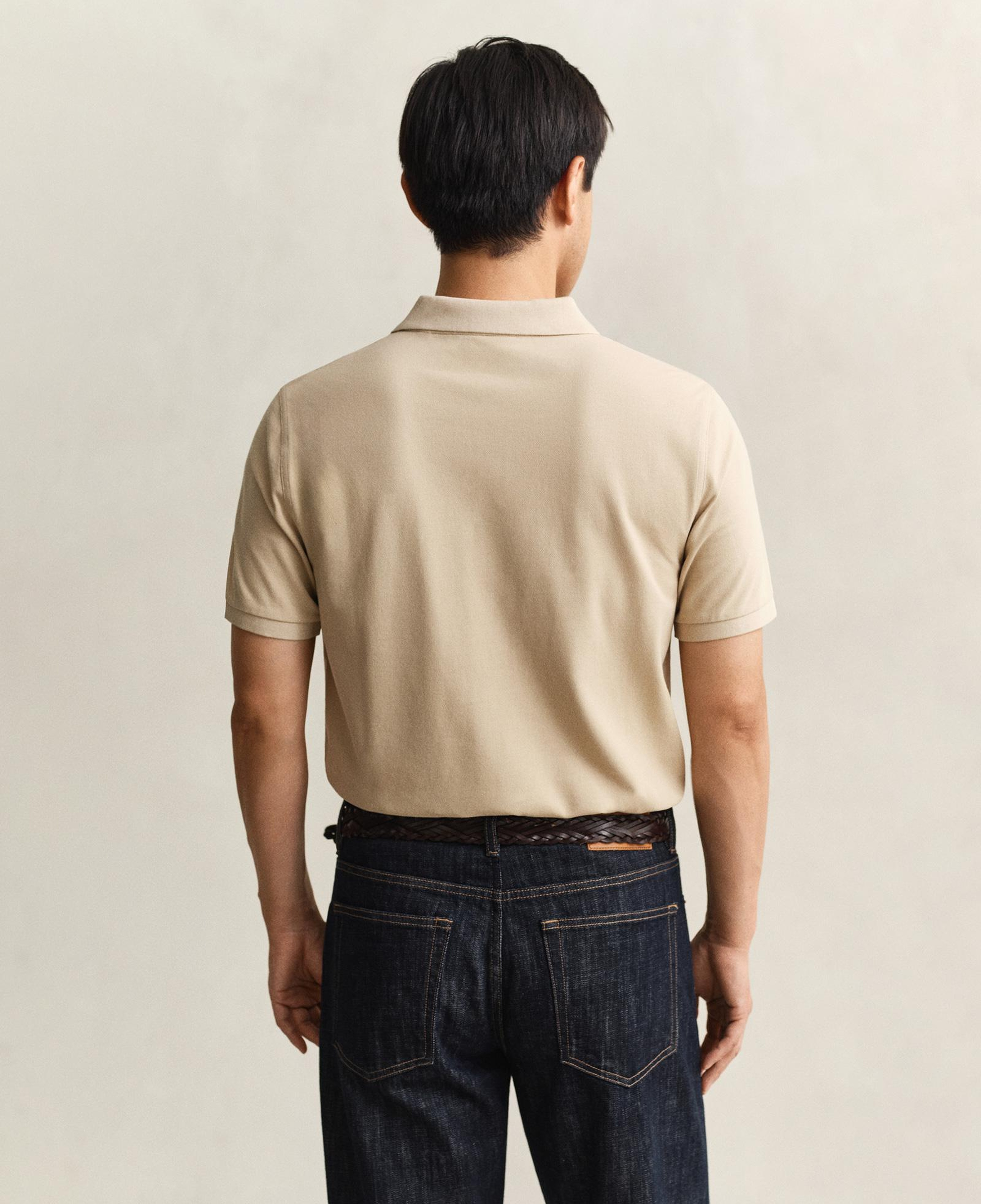 GANT Erkek Bej Regular Fit Logolu Polo Yaka T-Shirt