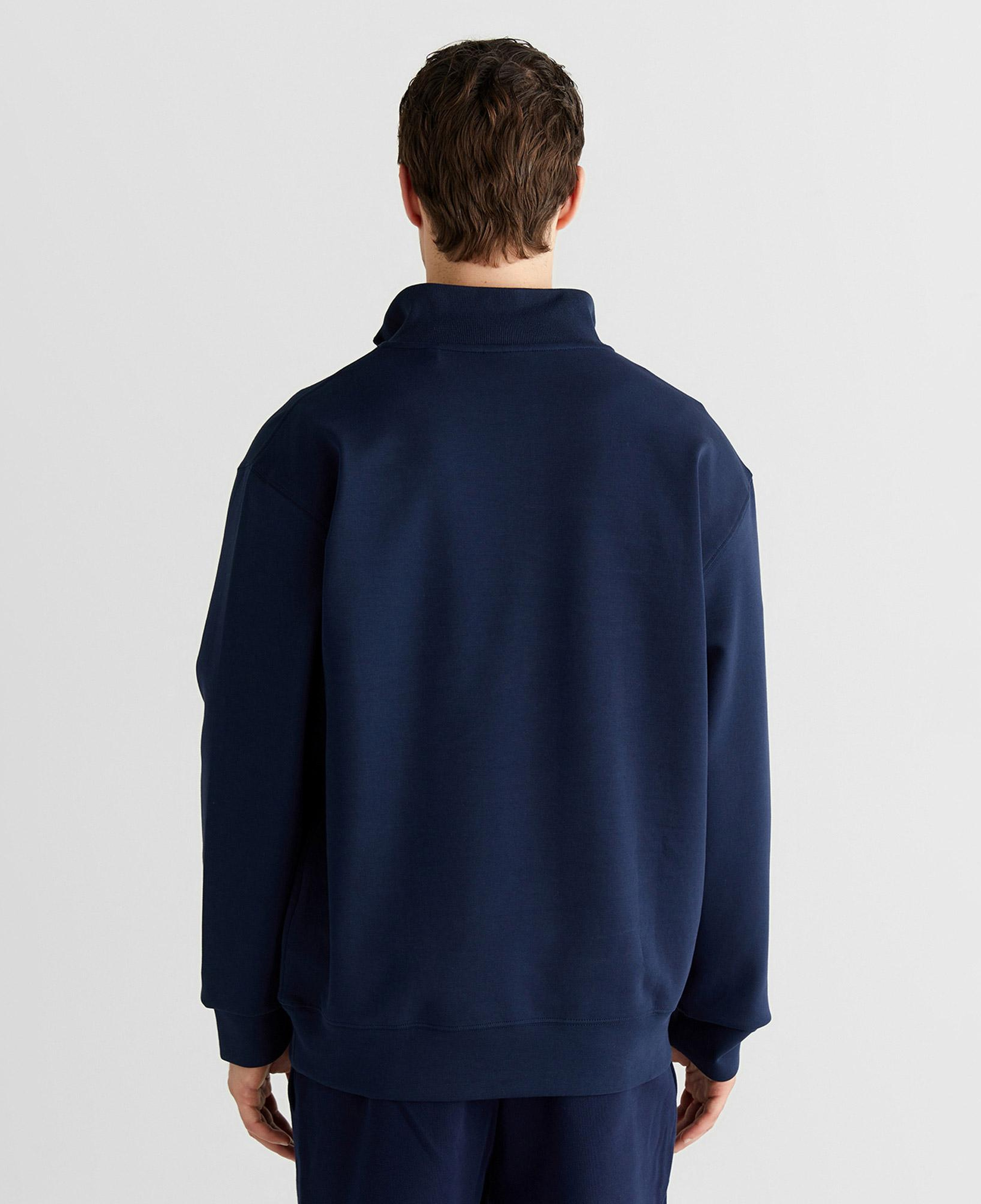 GANT Erkek Lacivert Relaxed Fit Yarım Fermuarlı Sweatshirt